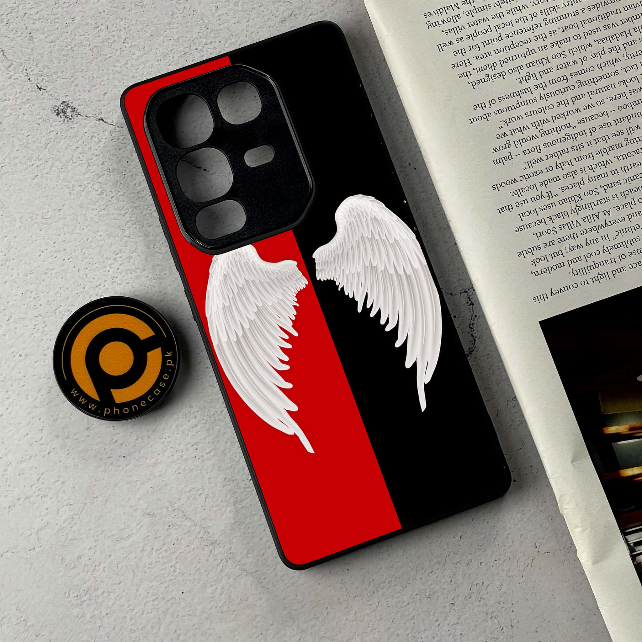 Infinix Note 50 Pro Plus - Angel Wings 2.0 Series - Premium Metal Printed Soft Bumper Shockproof Case