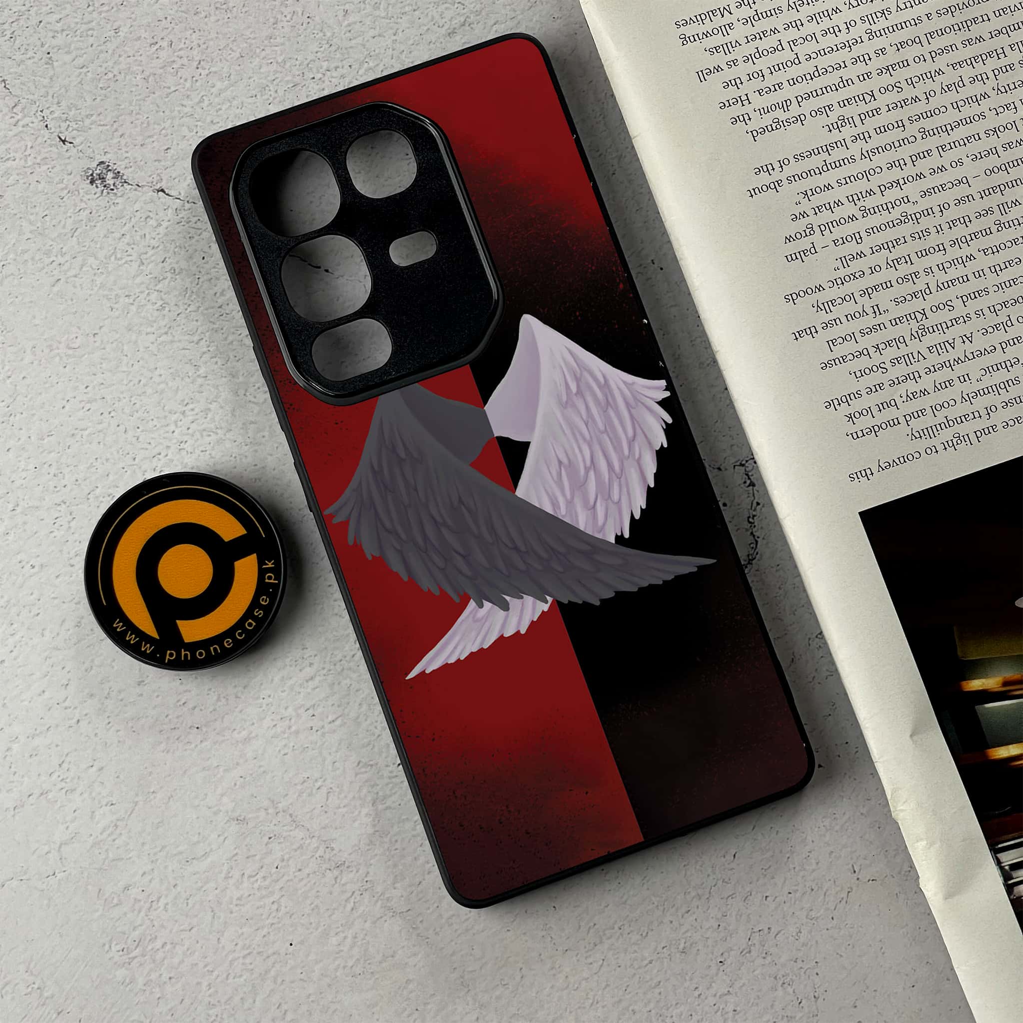Infinix Note 50 Pro Plus - Angel Wings 2.0 Series - Premium Metal Printed Soft Bumper Shockproof Case