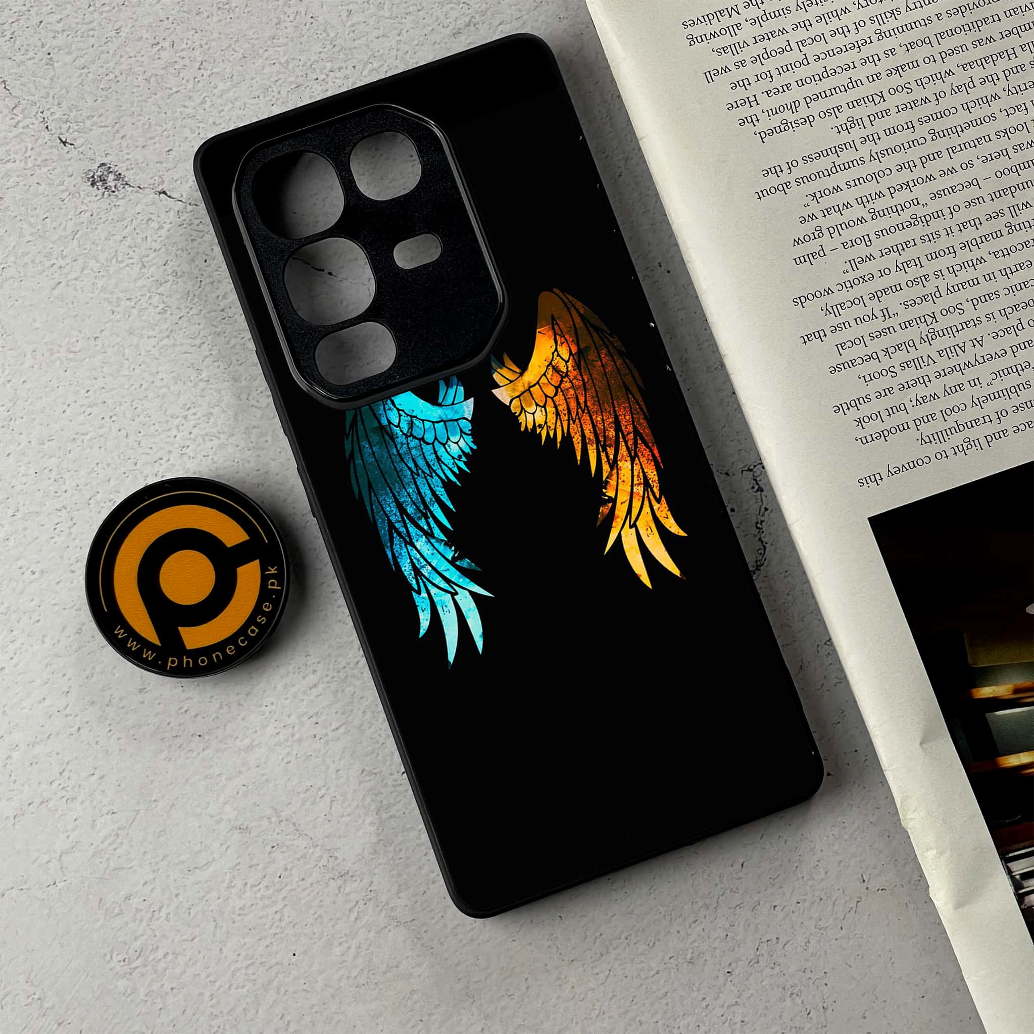Infinix Note 50 Pro Plus - Angel Wings 2.0 Series - Premium Metal Printed Soft Bumper Shockproof Case