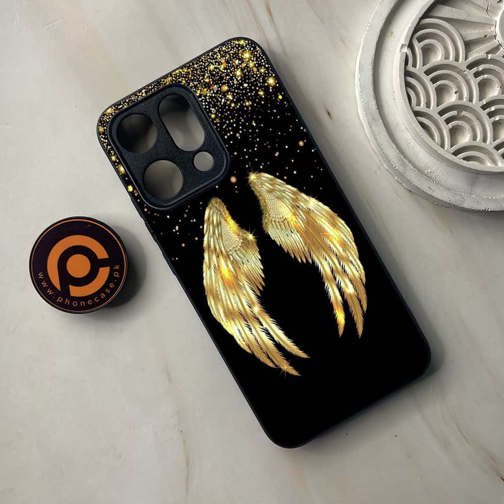 Oppo Reno 14 5G - Angel Wings Design 1- Premium Metal Printed soft Bumper shock Proof Case CS-51240