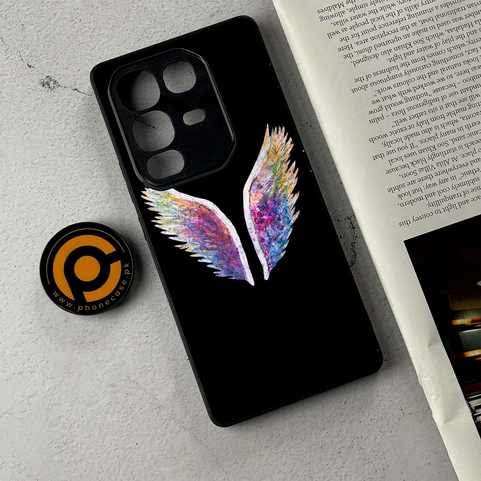 Infinix Note 50 Pro Plus - Angel Wings Series - Premium Metal Printed Soft Bumper Shockproof Case
