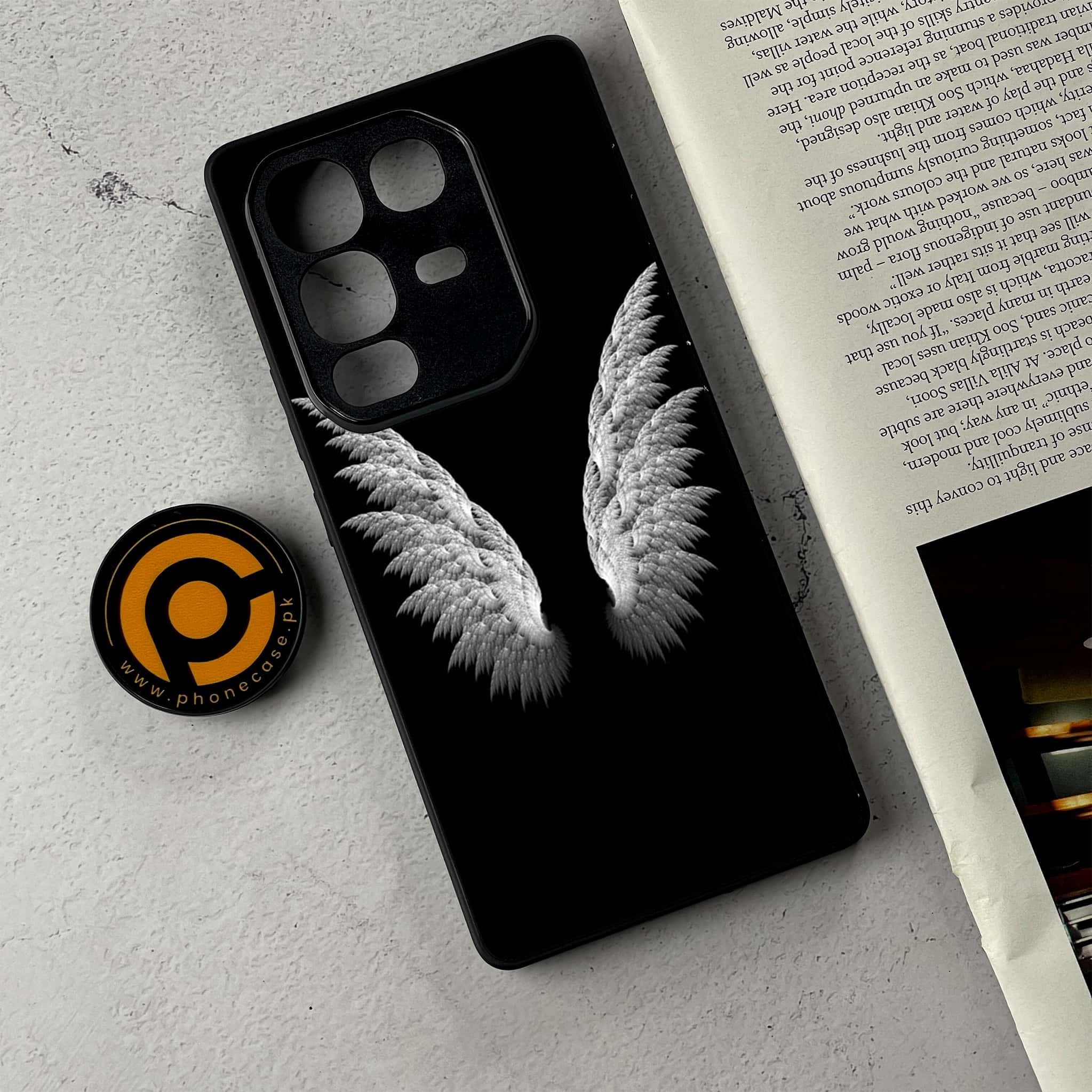 Infinix Note 50 Pro Plus - Angel Wings Series - Premium Metal Printed Soft Bumper Shockproof Case
