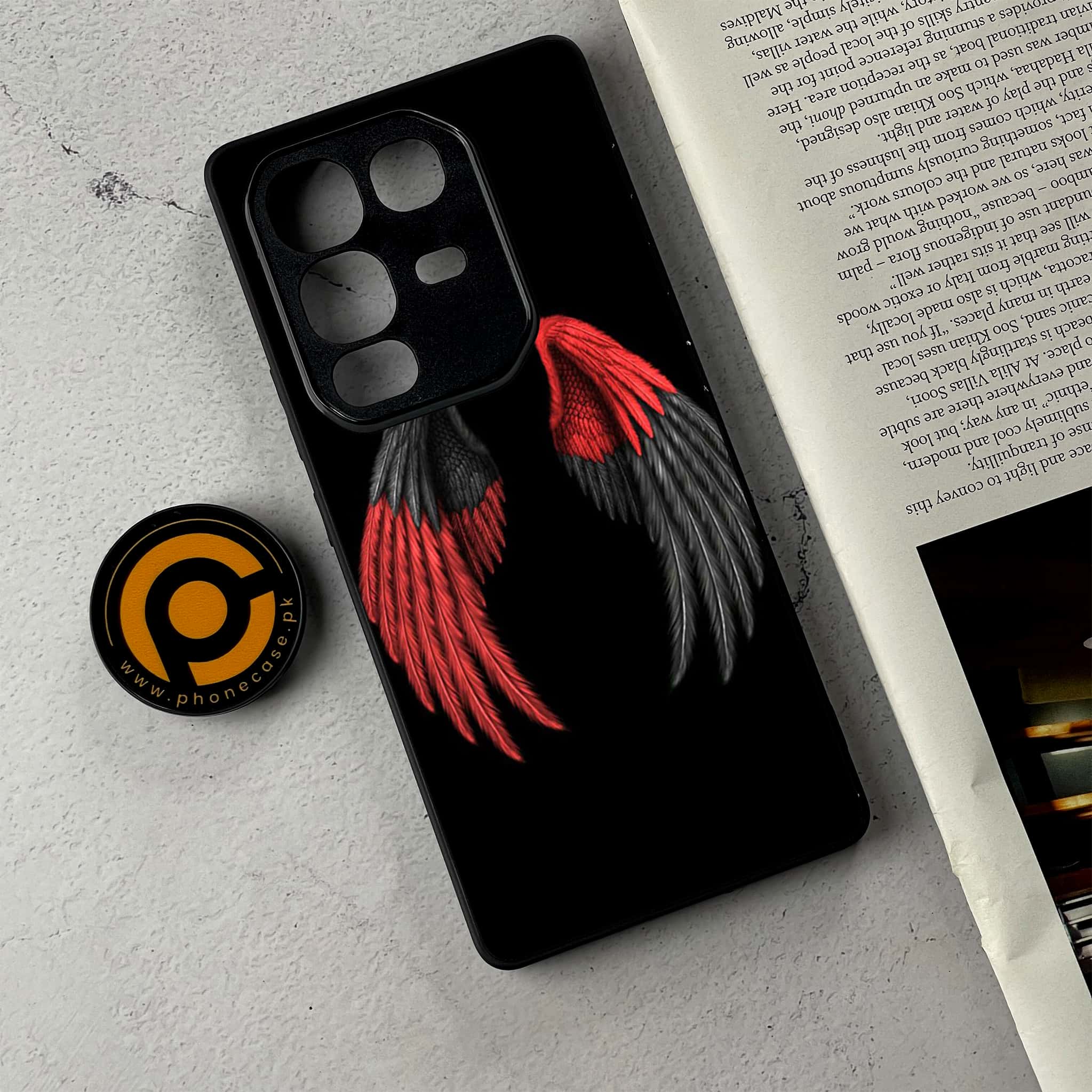 Infinix Note 50 Pro Plus - Angel Wings Series - Premium Metal Printed Soft Bumper Shockproof Case