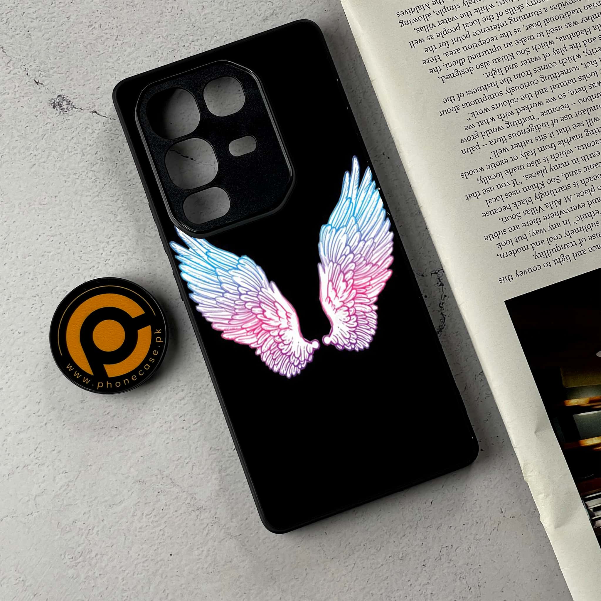 Infinix Note 50 Pro Plus - Angel Wings Series - Premium Metal Printed Soft Bumper Shockproof Case