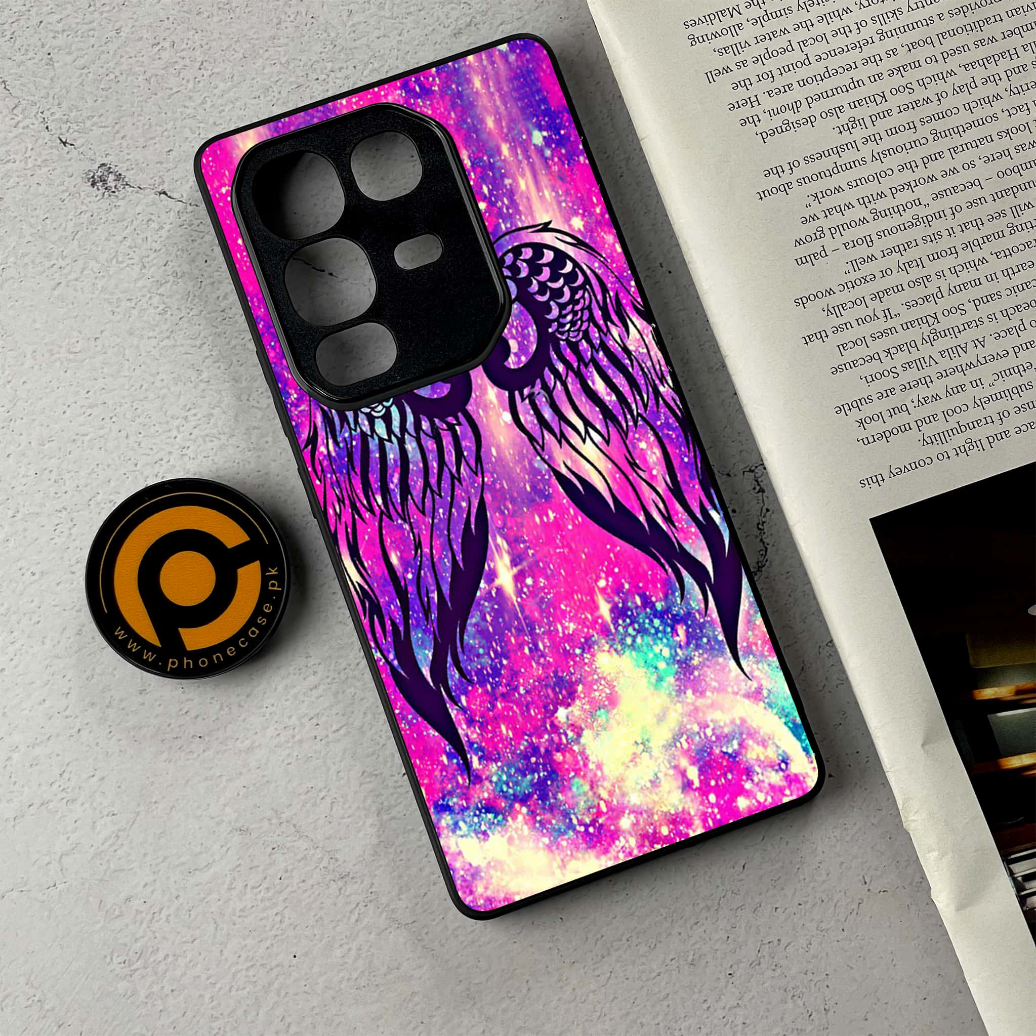 Infinix Note 50 Pro Plus - Angel Wings Series - Premium Metal Printed Soft Bumper Shockproof Case