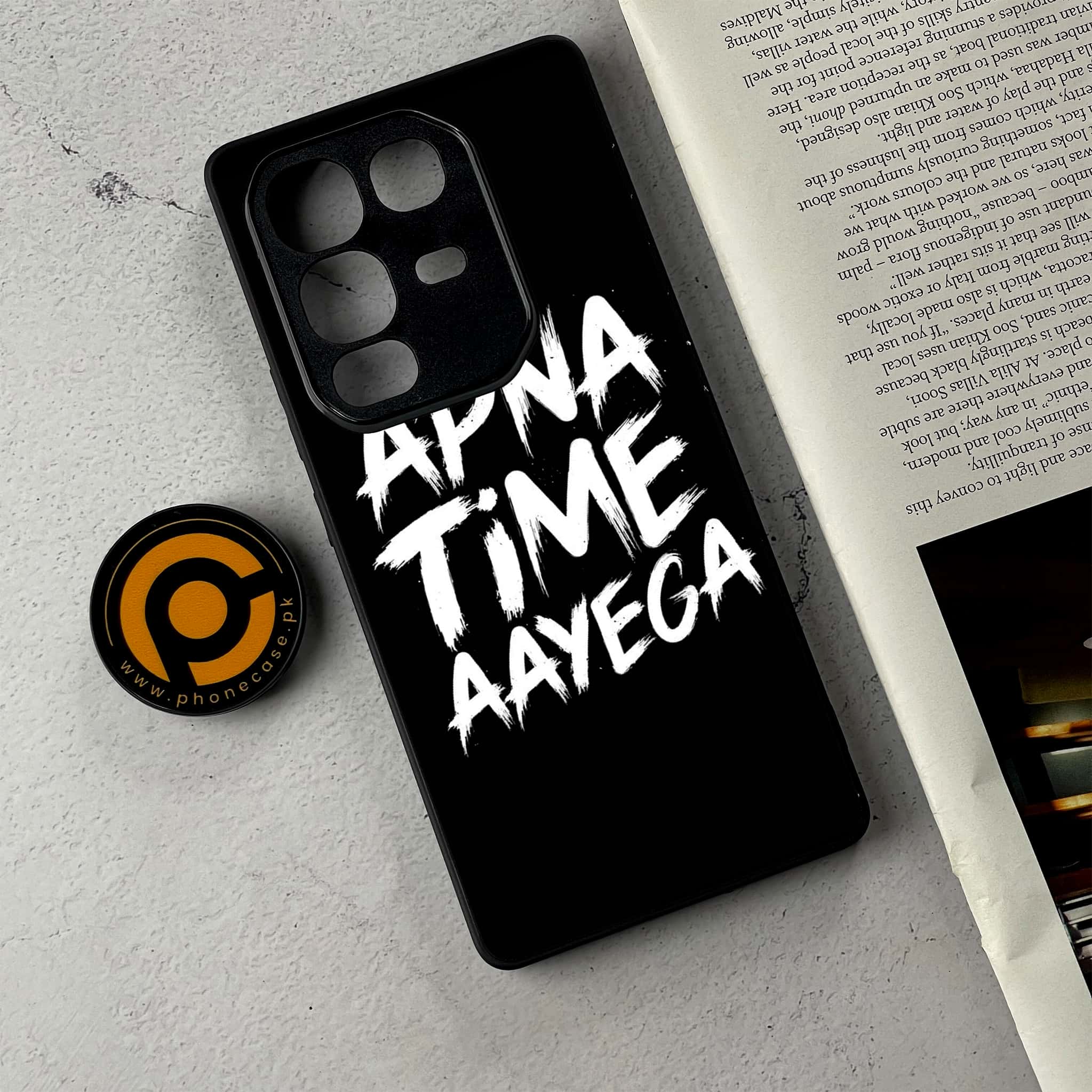 Infinix Note 50 Pro Plus - Apna Time Ayega - Premium Metal Printed Soft Bumper Shockproof Case