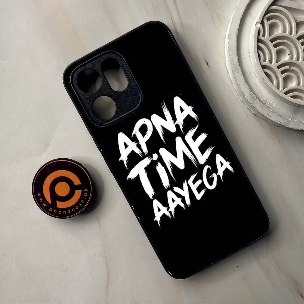 Oppo Reno 14F 5G - Apna Time Ayega - Premium Metal Printed Soft Bumper Shockproof Case