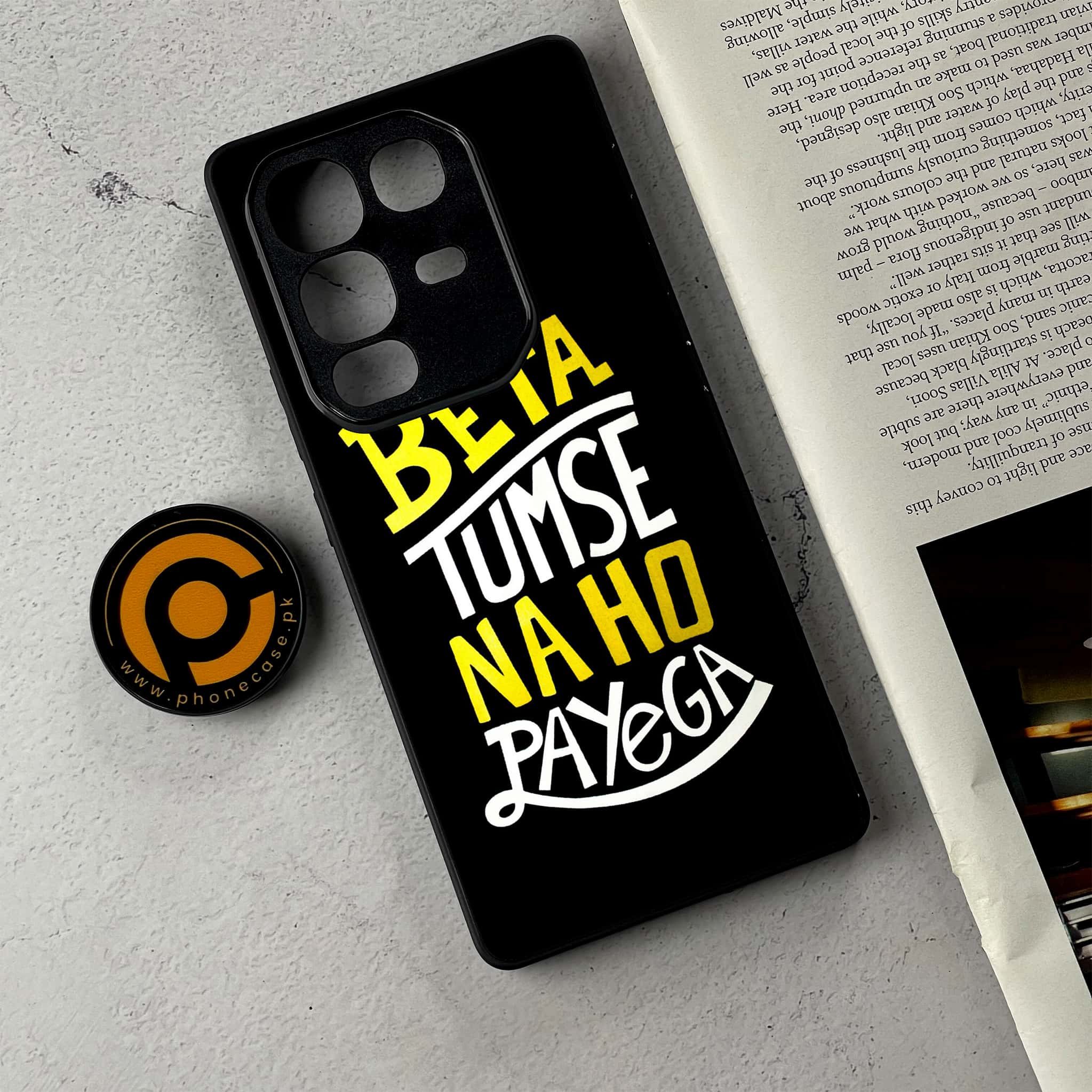 Infinix Note 50 Pro Plus - Beta Tum Se Na Ho Payega - Premium Metal Printed Soft Bumper Shockproof Case