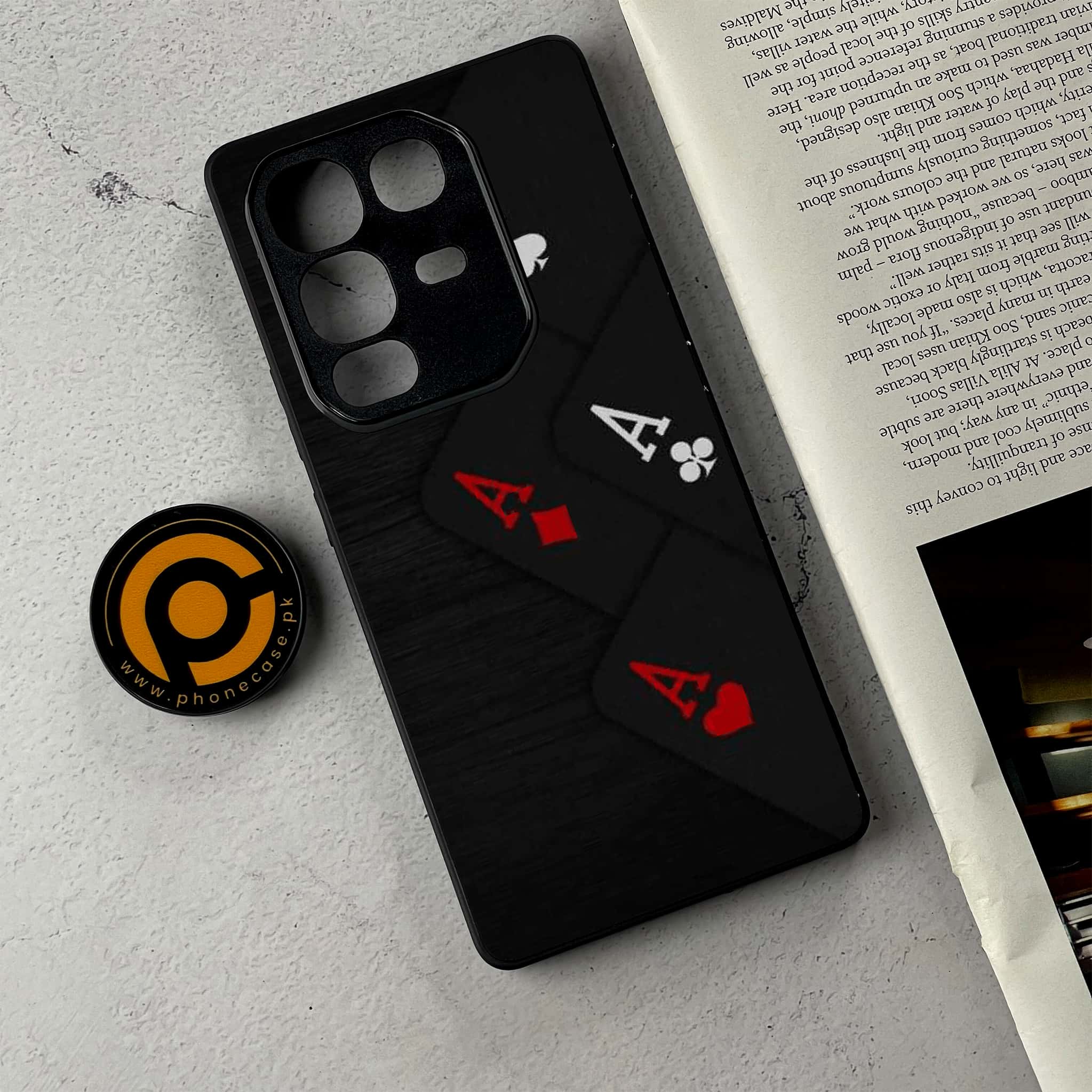 Infinix Note 50 Pro Plus - Black Art Series - Premium Metal Printed Soft Bumper Shockproof Case