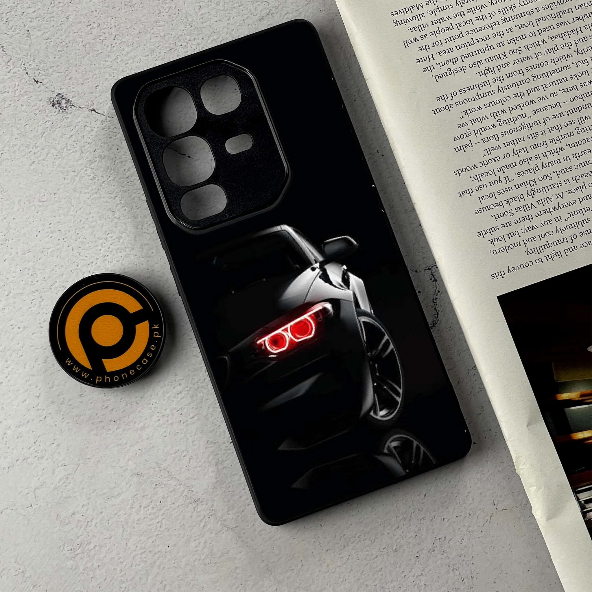 Infinix Note 50 Pro Plus - Black Art Series - Premium Metal Printed Soft Bumper Shockproof Case
