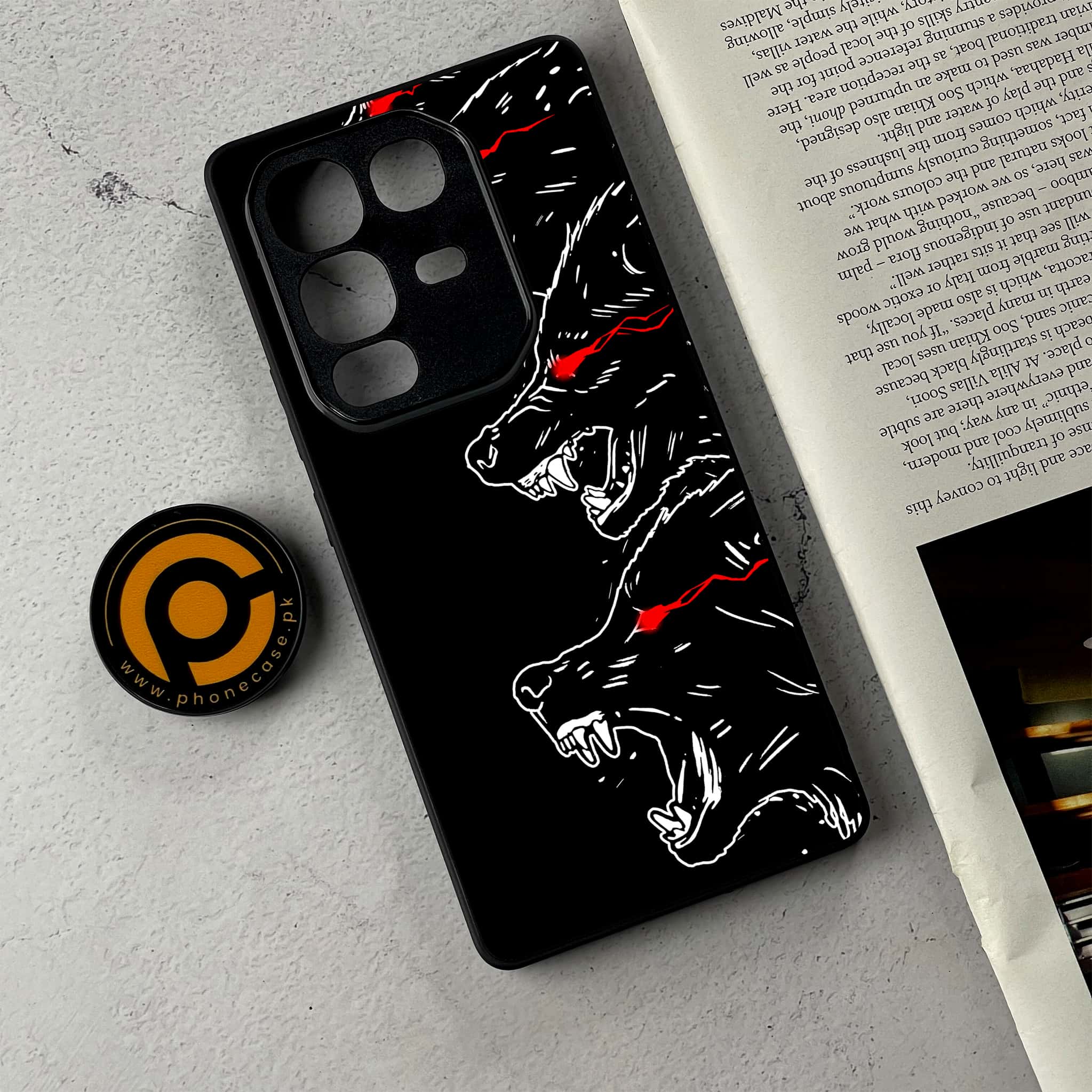 Infinix Note 50 Pro Plus - Black Art Series - Premium Metal Printed Soft Bumper Shockproof Case