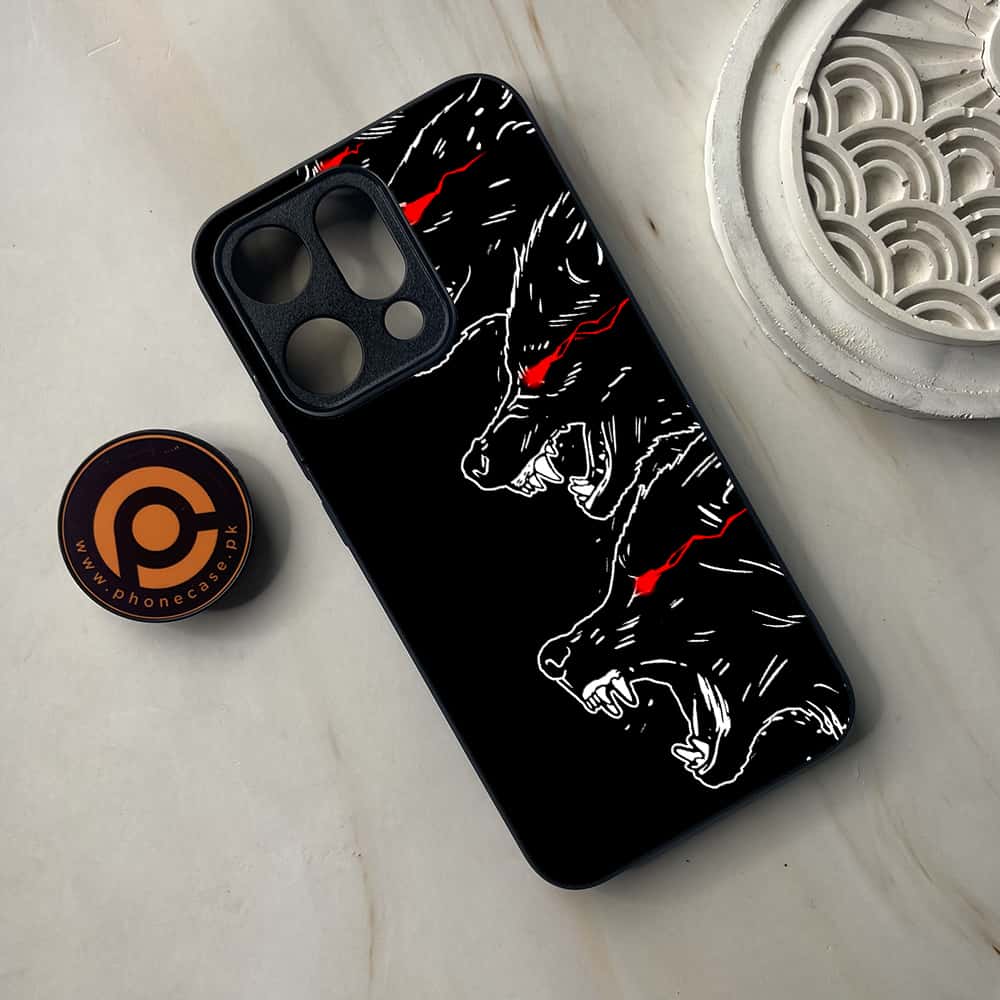 Oppo Reno 14 5G - Black Art Series - Premium Metal Printed soft Bumper shock Proof Case