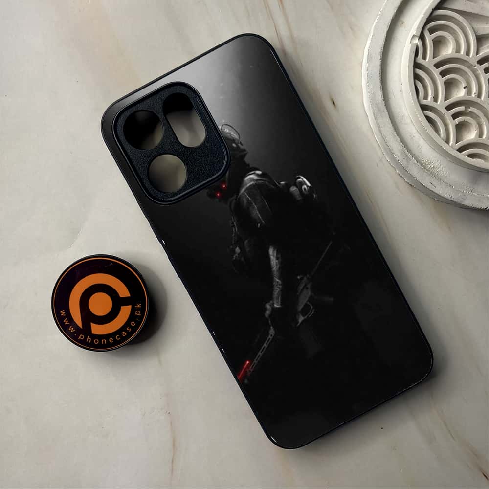 Oppo Reno 14F 5G - Black Art Series - Premium Metal Printed Soft Bumper Shockproof Case