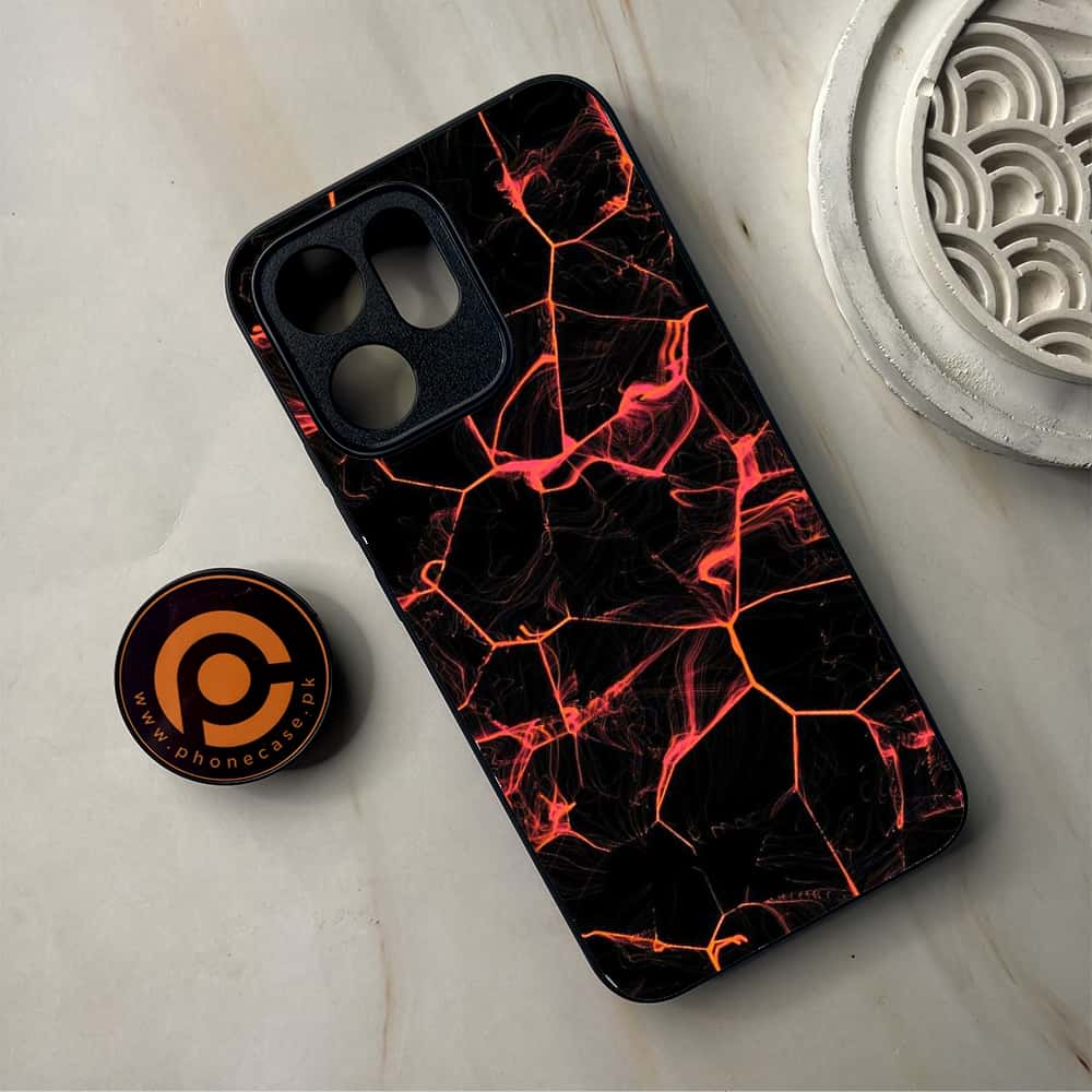 Oppo Reno 14F 5G - Black Marble Series - Premium Metal Printed Soft Bumper Shockproof Case