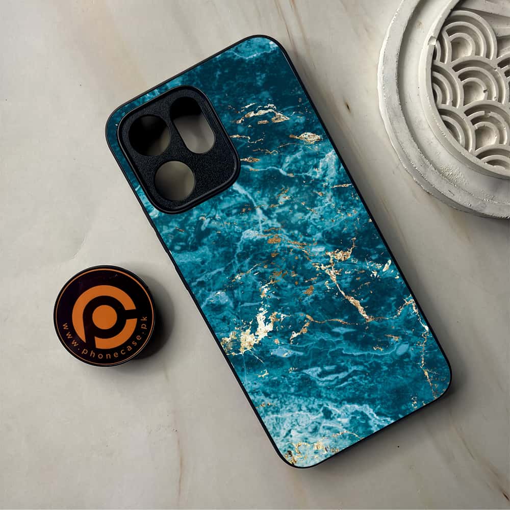 Oppo Reno 14F 5G - Blue Marble 2.0 Series - Premium Metal Printed Soft Bumper Shockproof Case