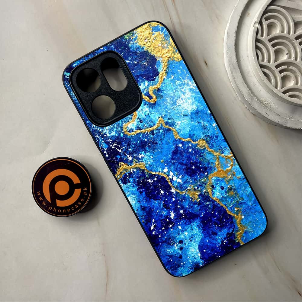Oppo Reno 14F 5G - Blue Marble 2.0 Series - Premium Metal Printed Soft Bumper Shockproof Case