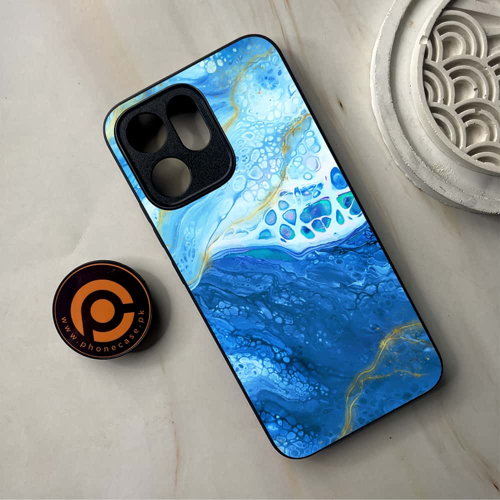 Oppo Reno 14F 5G - Blue Marble 2.0 Series - Premium Metal Printed Soft Bumper Shockproof Case