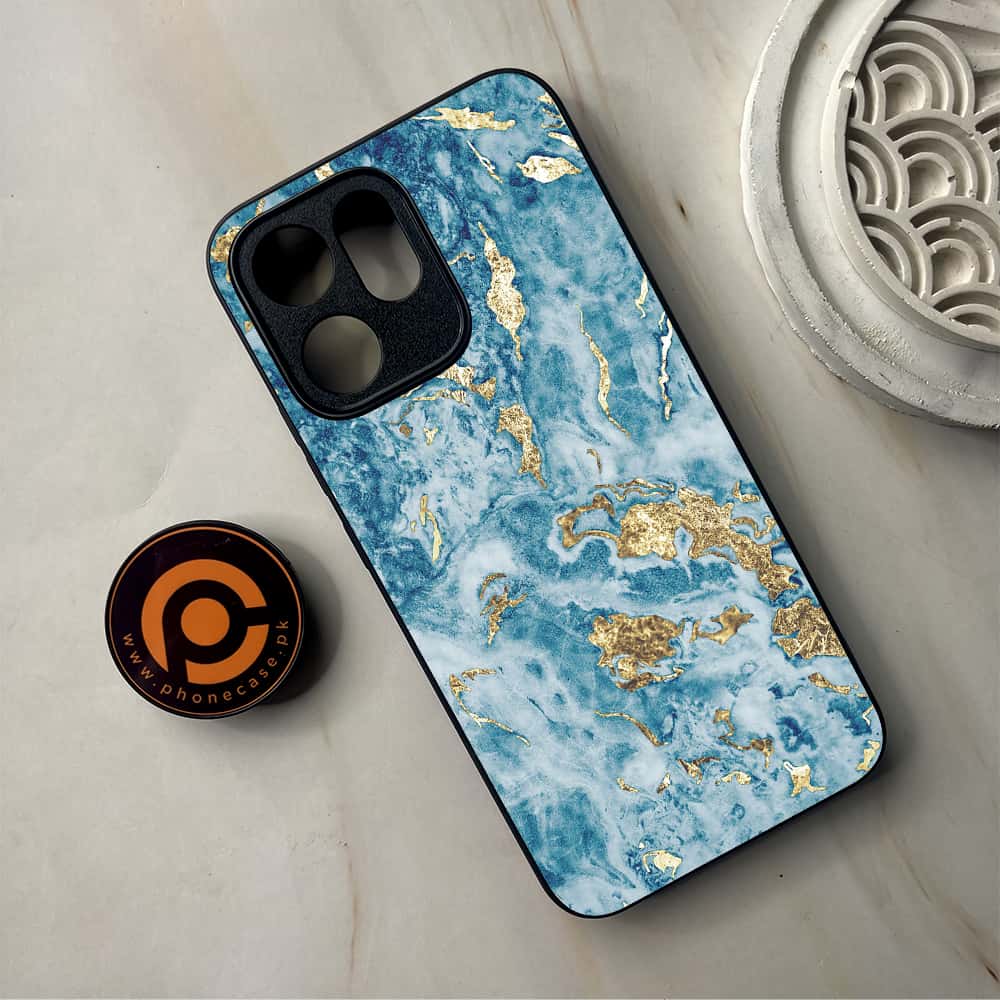 Oppo Reno 14F 5G - Blue Marble 2.0 Series - Premium Metal Printed Soft Bumper Shockproof Case