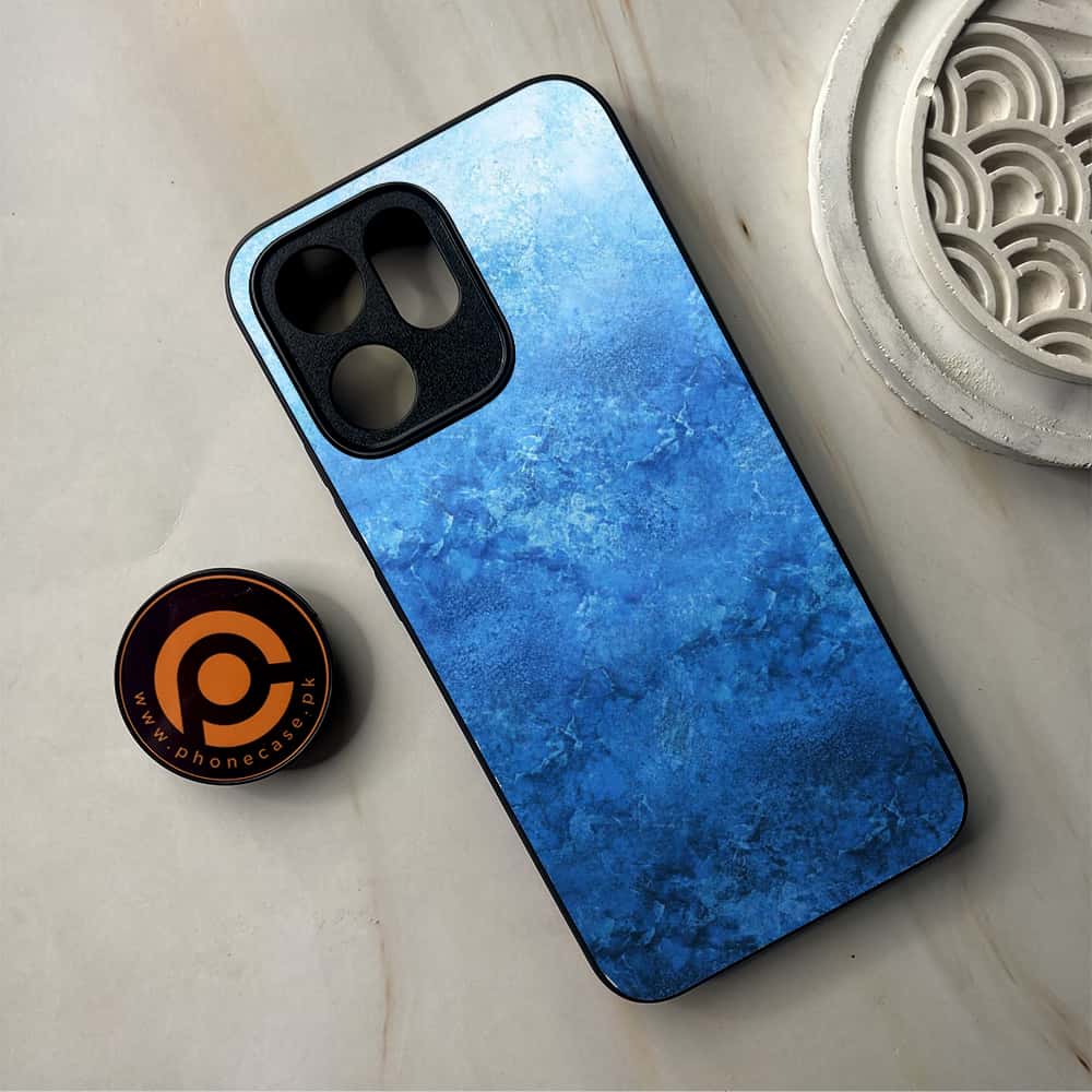 Oppo Reno 14F 5G - Blue Marble Series - Premium Metal Printed Soft Bumper Shockproof Case