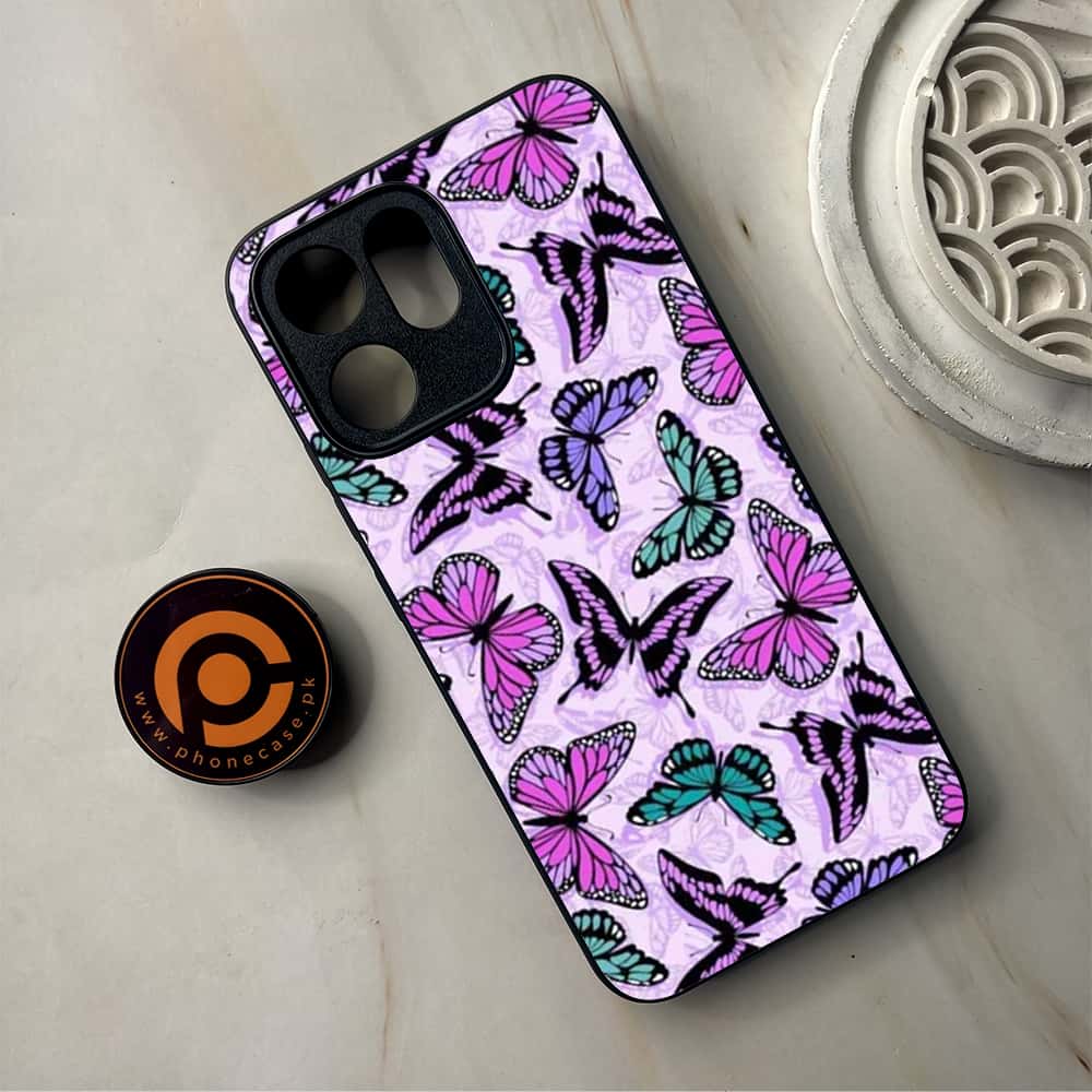 Oppo Reno 14F 5G - Butterflies Design Series - Premium Metal Printed Soft Bumper Shockproof Case