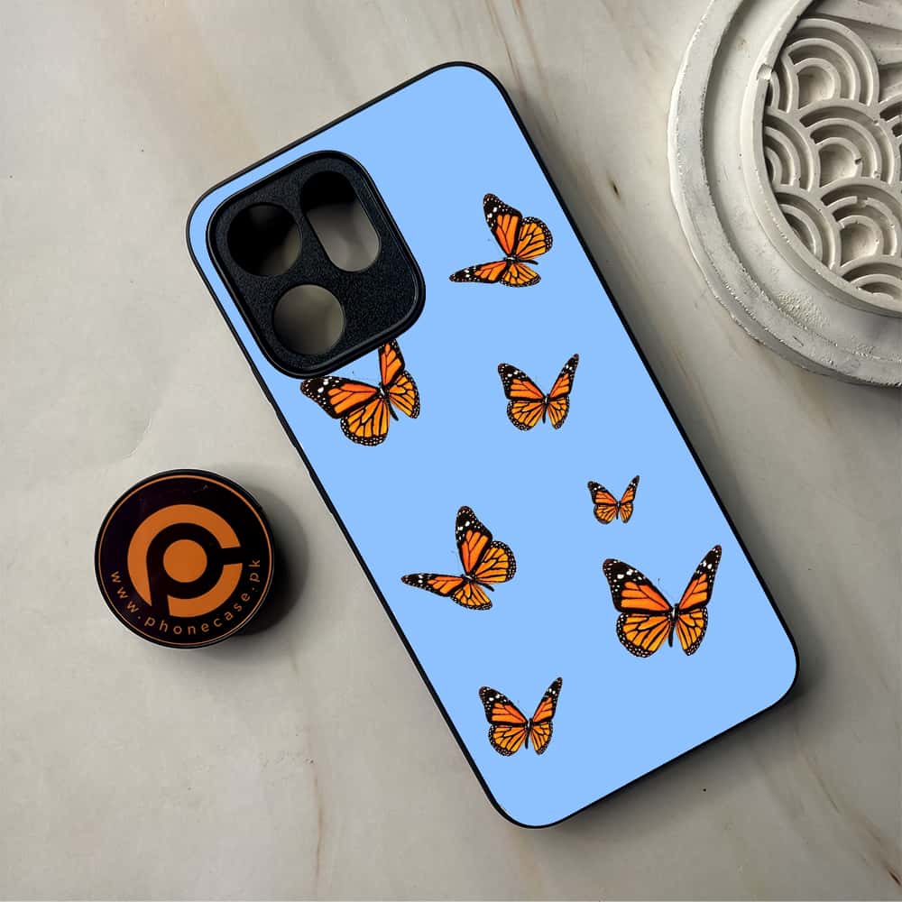 Oppo Reno 14F 5G - Butterflies Design Series - Premium Metal Printed Soft Bumper Shockproof Case