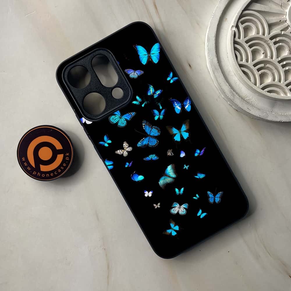 Oppo Reno 14 5G - Butterflies Design Series - Premium Metal Printed soft Bumper shock Proof Case