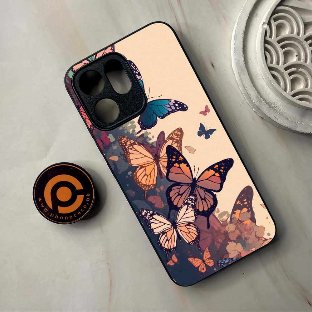Oppo Reno 14F 5G - Butterflies Design Series - Premium Metal Printed Soft Bumper Shockproof Case