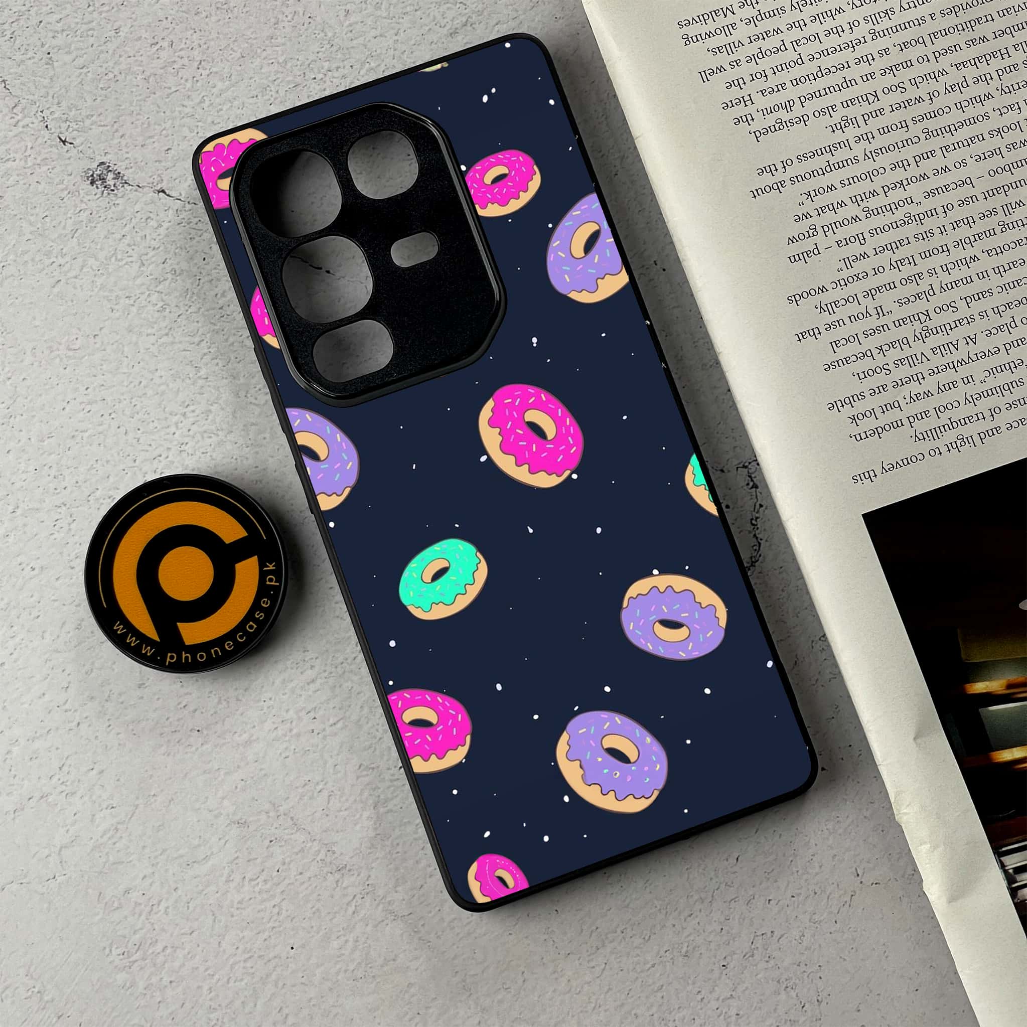 Infinix Note 50 Pro Plus - Colorful Donuts - Premium Metal Printed Soft Bumper Shockproof Case