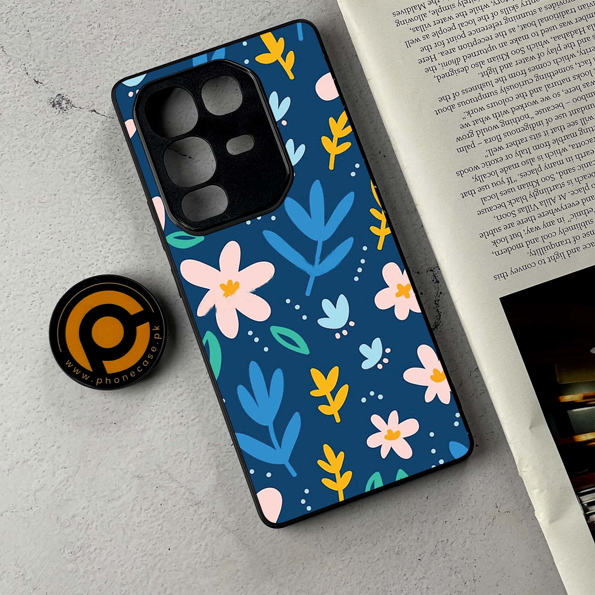 Infinix Note 50 Pro Plus - Colorful Flowers - Premium Metal Printed Soft Bumper Shockproof Case