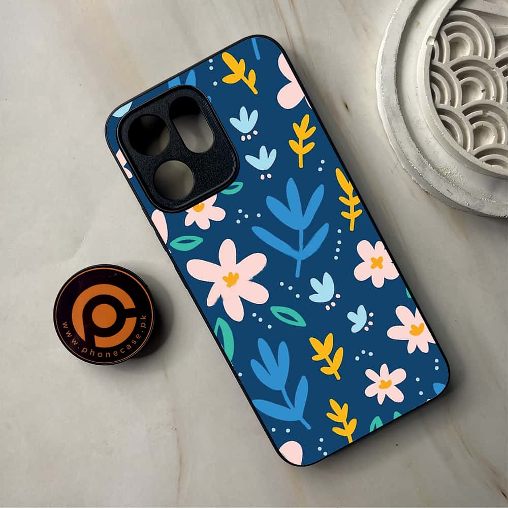 Oppo Reno 14F 5G - Colorful Flowers - Premium Metal Printed Soft Bumper Shockproof Case