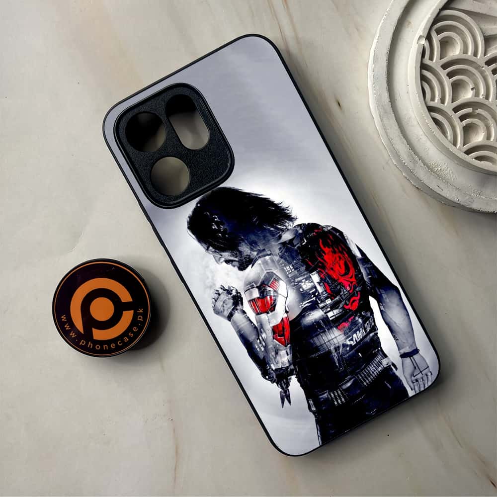 Oppo Reno 14F 5G - Cybernetic Warrior Series - Premium Metal Printed Soft Bumper Shockproof Case