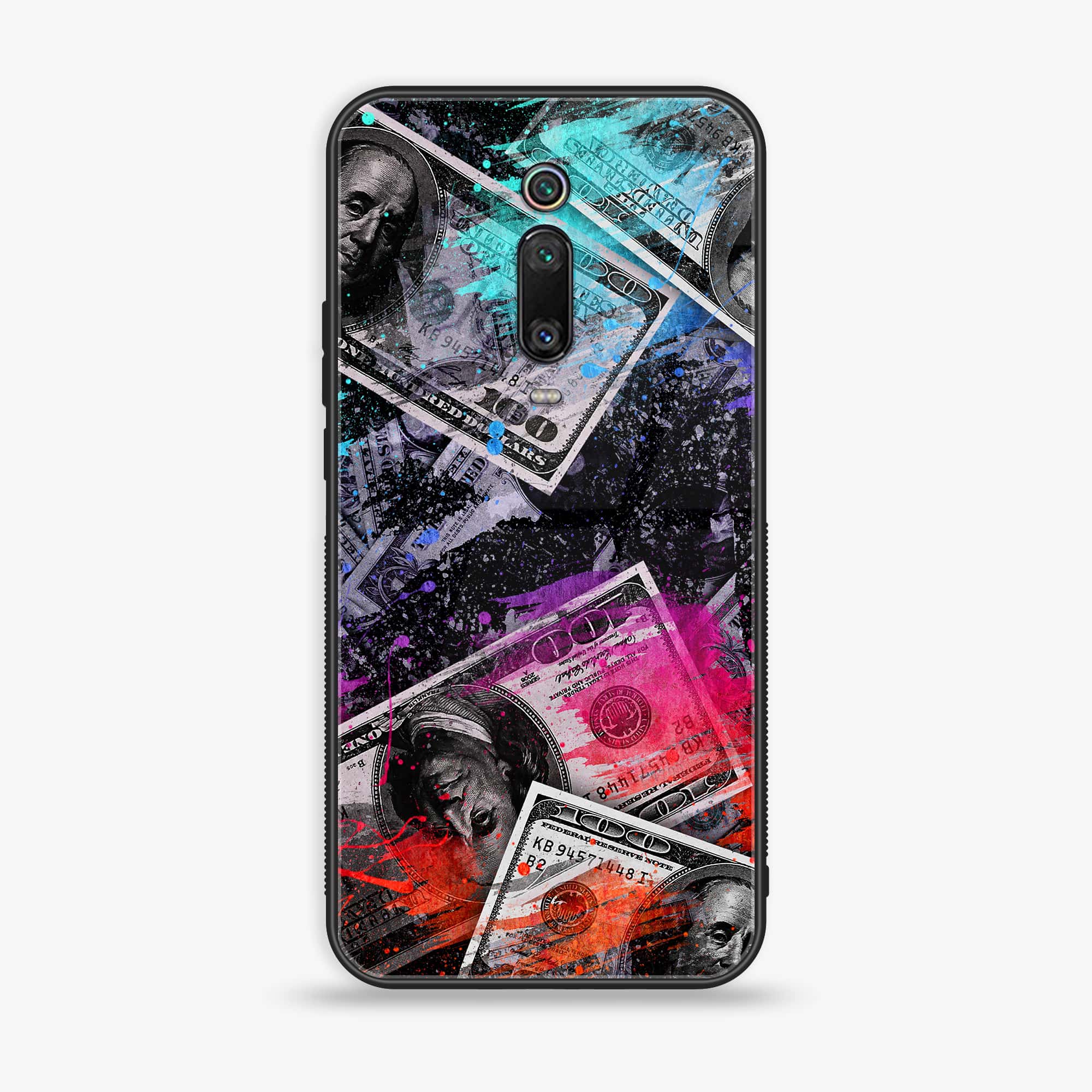Xiaomi Mi 9T - Dollar Series - Premium Printed Glass soft Bumper shock Proof Case