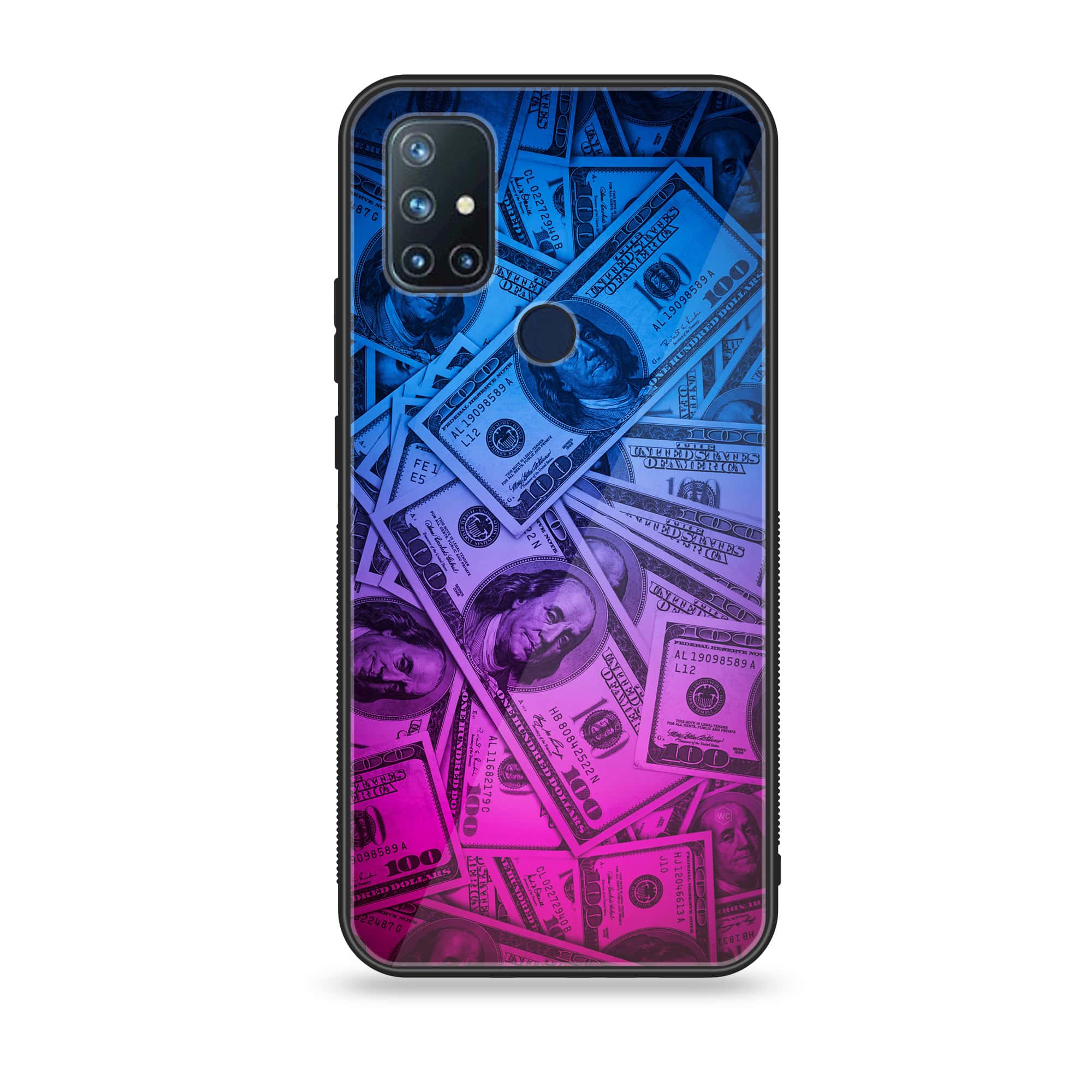 OnePlus Nord N10- Dollar Series - Premium Printed Glass soft Bumper shock Proof Case