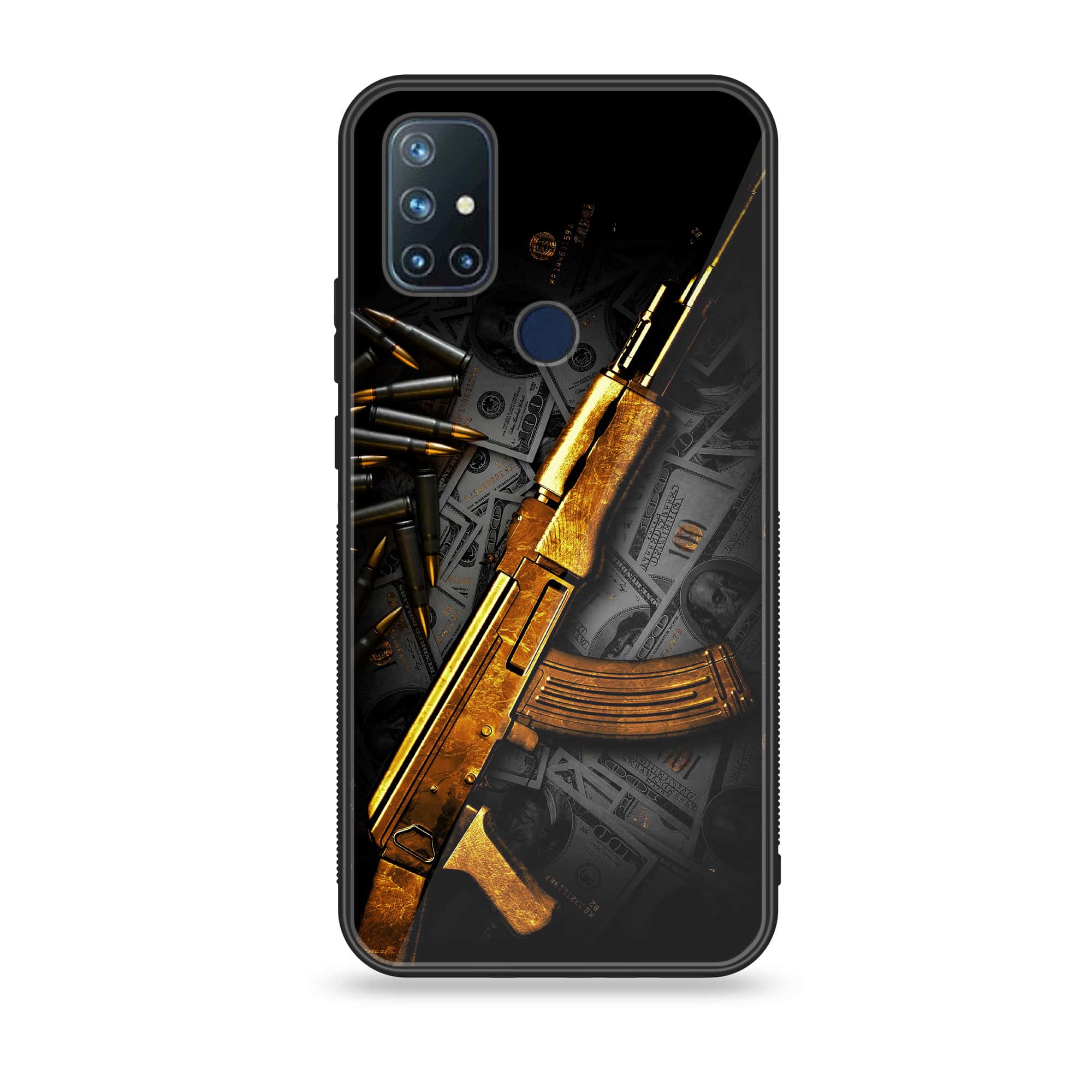 OnePlus Nord N10- Dollar Series - Premium Printed Glass soft Bumper shock Proof Case