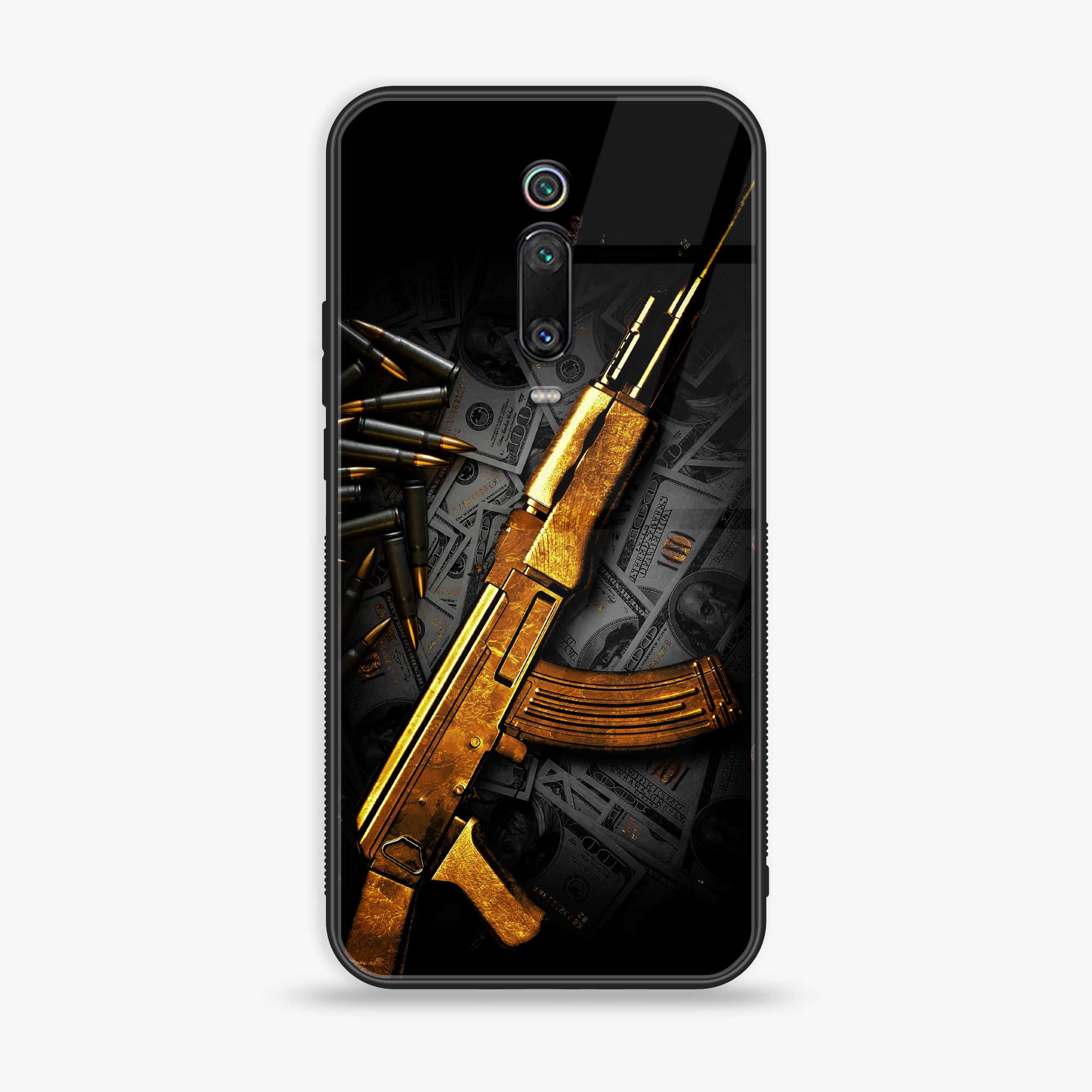 Xiaomi Mi 9T - Dollar Series - Premium Printed Glass soft Bumper shock Proof Case