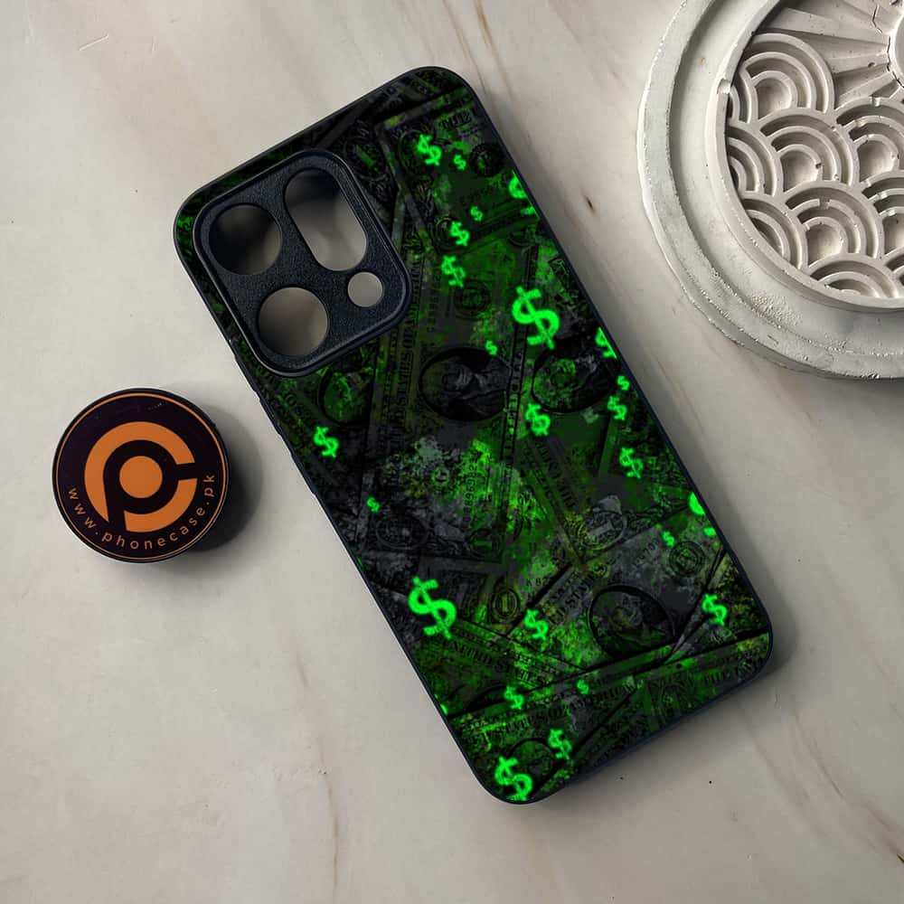 Oppo Reno 14 5G - Dollar Design 5- Premium Metal Printed soft Bumper shock Proof Case CS-47147