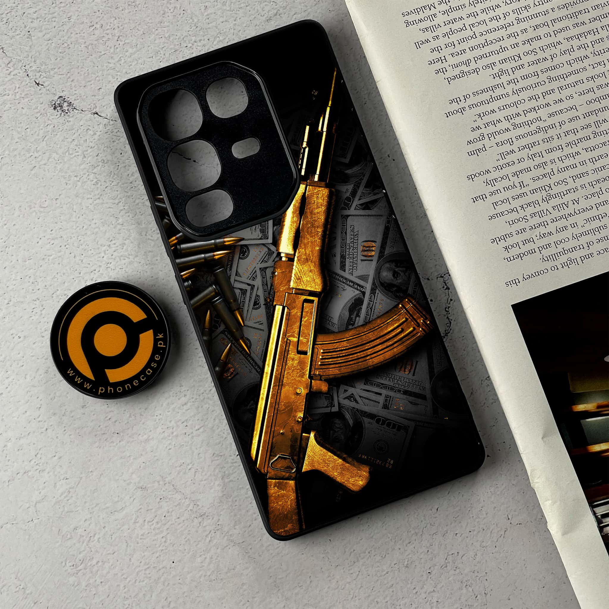 Infinix Note 50 Pro Plus - Dollar Series - Premium Metal Printed Soft Bumper Shockproof Case