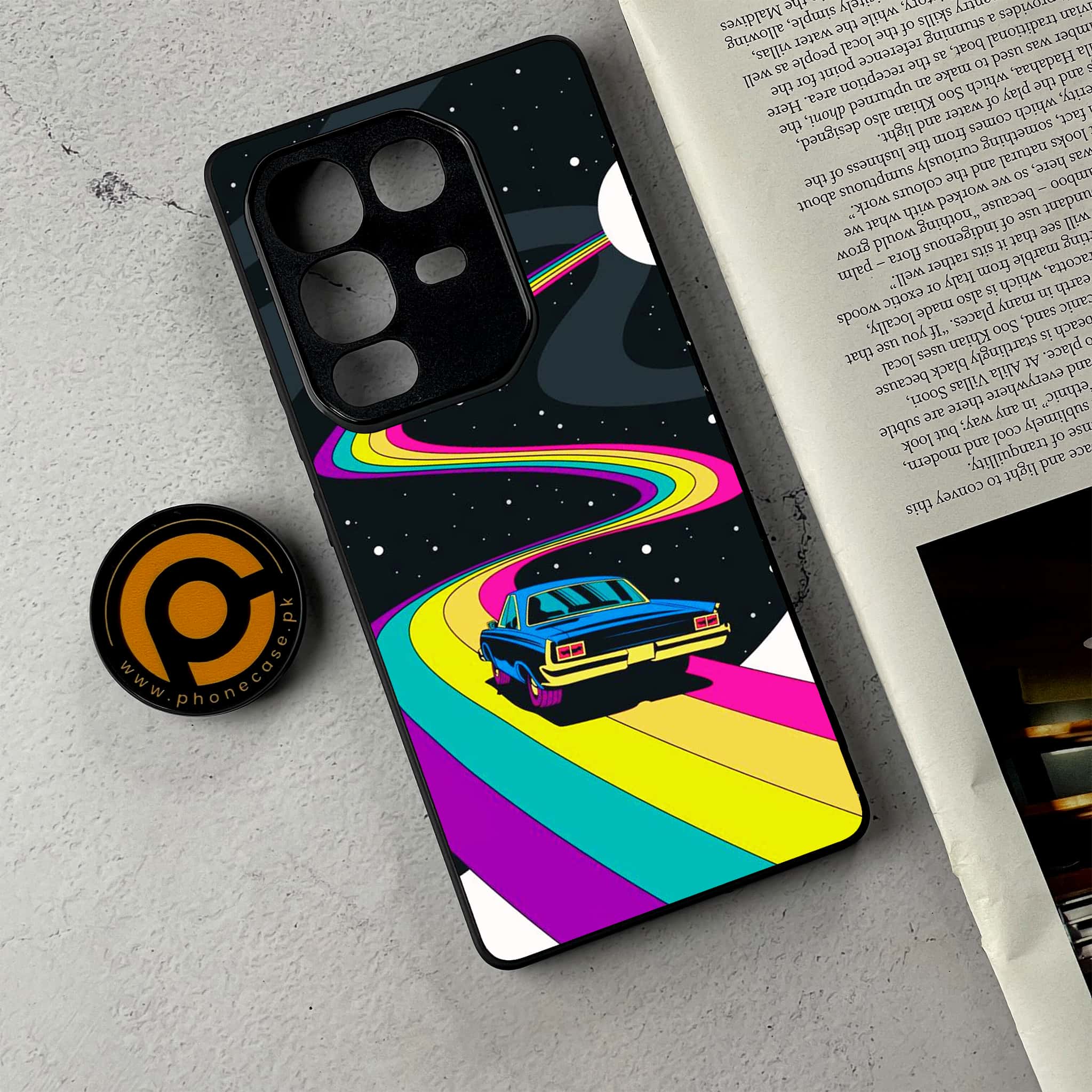 Infinix Note 50 Pro Plus - Drive To The Moon - Premium Metal Printed Soft Bumper Shockproof Case