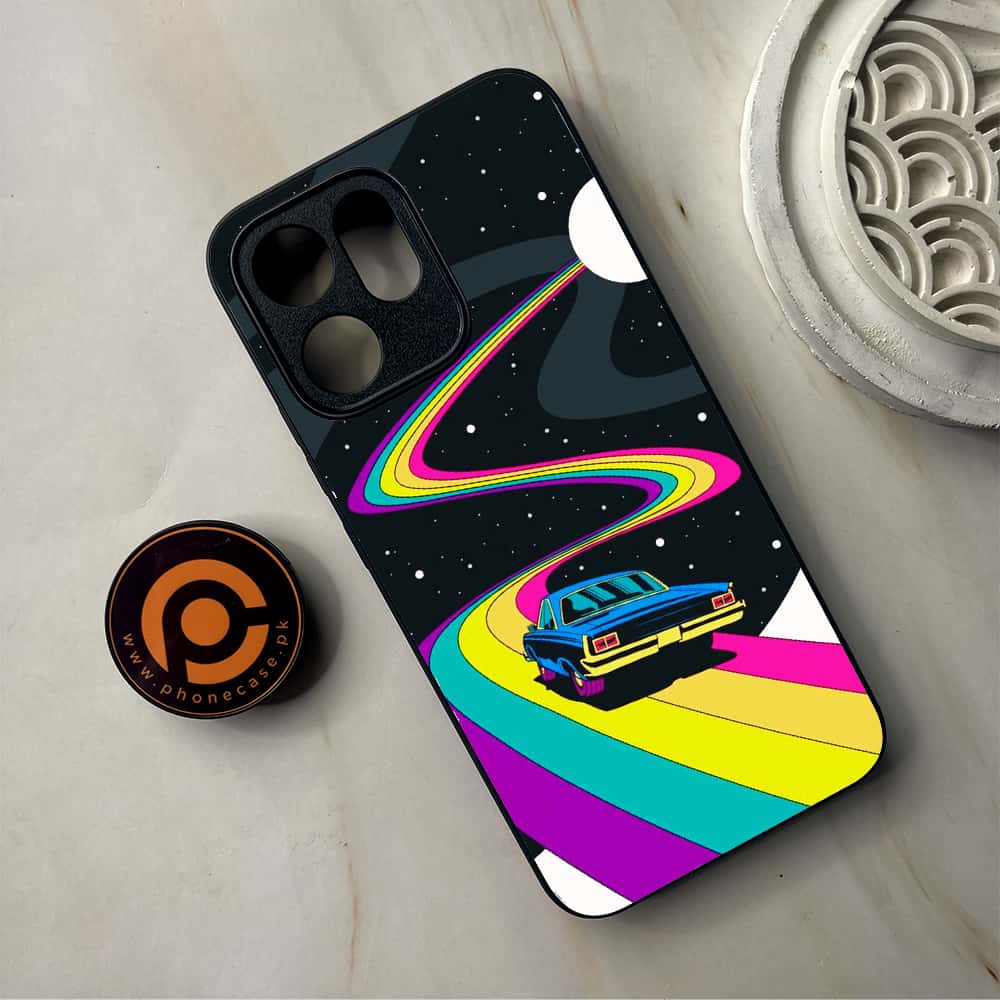Oppo Reno 14F 5G -  Drive To The Moon - Premium Metal Printed Soft Bumper Shockproof Case