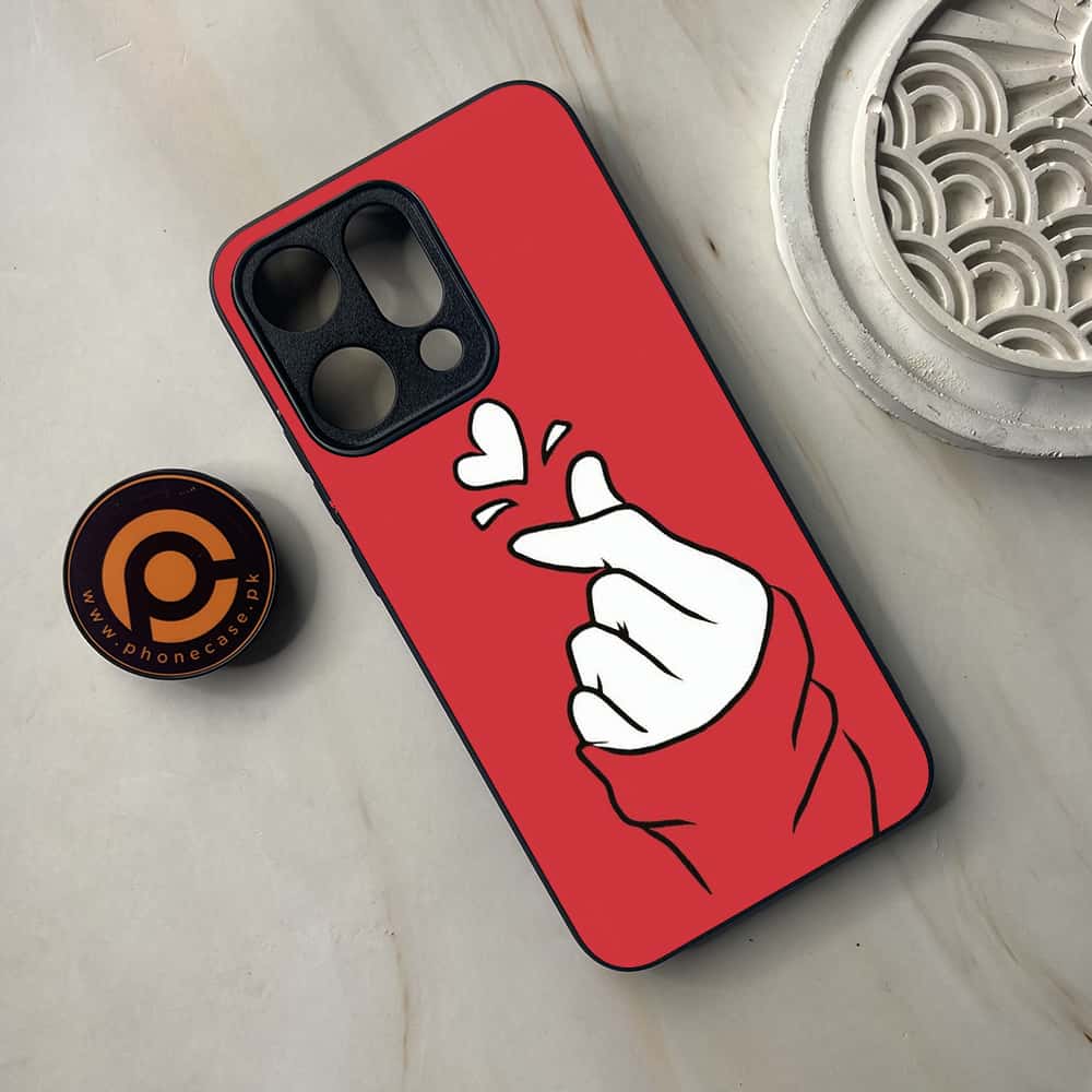 Oppo Reno 14 5G - Finger Heart BTS - Premium Metal Printed soft Bumper shock Proof Case