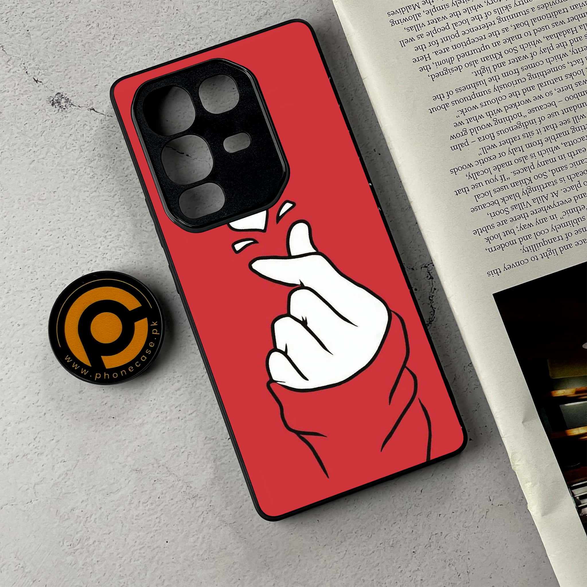 Infinix Note 50 Pro Plus - Finger Heart BTS - Premium Metal Printed Soft Bumper Shockproof Case