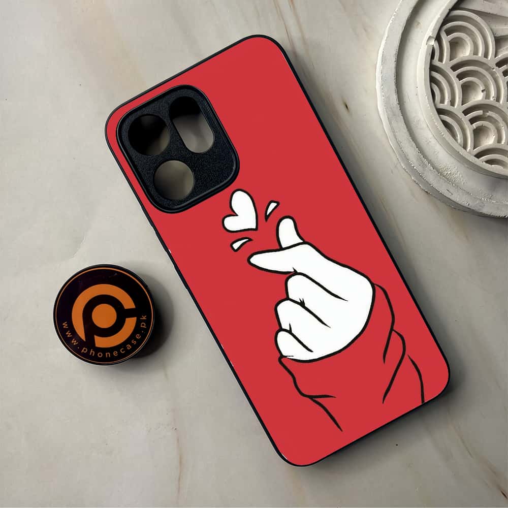 Oppo Reno 14F 5G - Finger Heart BTS - Premium Metal Printed Soft Bumper Shockproof Case CS-40880