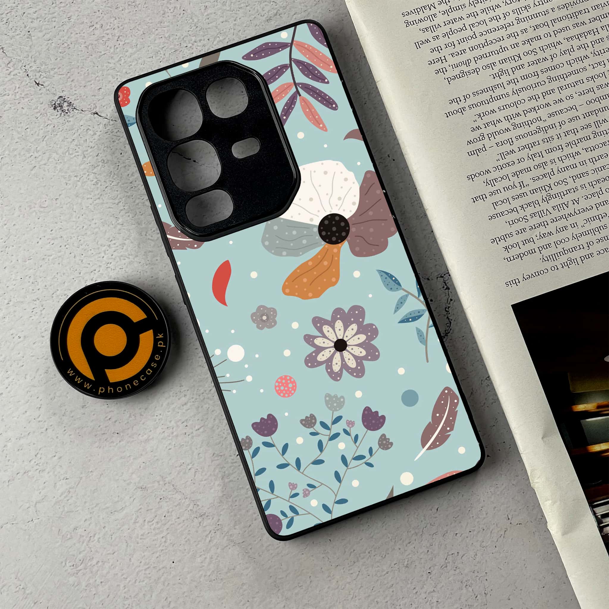 Infinix Note 50 Pro Plus - Floral Series Design 5 - Premium Metal Printed Soft Bumper Shockproof Case