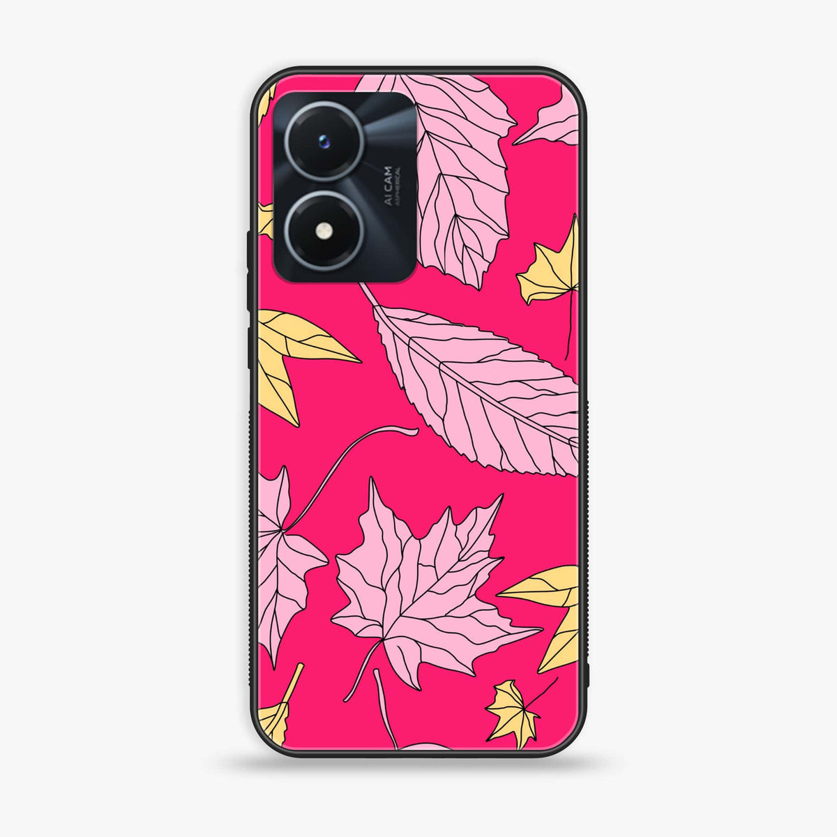 Vivo Y02s - Floral Series Design 6 -  Premium Printed Metal soft Bumper shock Proof Case CS-32353
