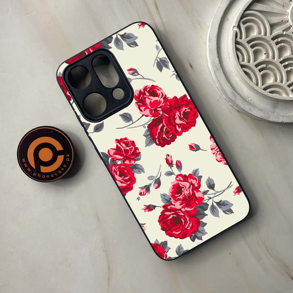 Oppo Reno 14 5G - Floral Series Design 8 - Premium Metal Printed soft Bumper shock Proof Case CS-44467