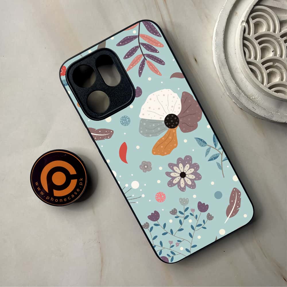 Oppo Reno 14F 5G -  Floral Series Design 5 - Premium Metal Printed Soft Bumper Shockproof Case