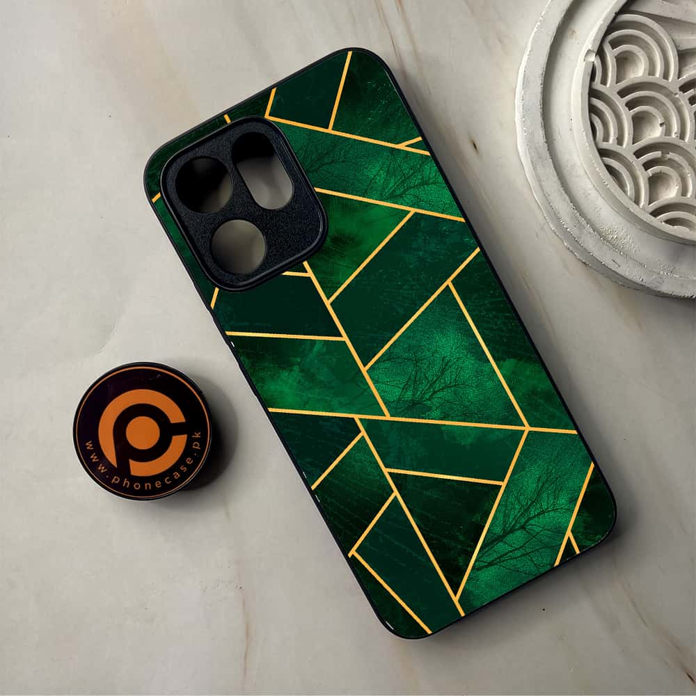 Oppo Reno 14F 5G - Geometric Marble Series - Premium Metal Printed Soft Bumper Shockproof Case