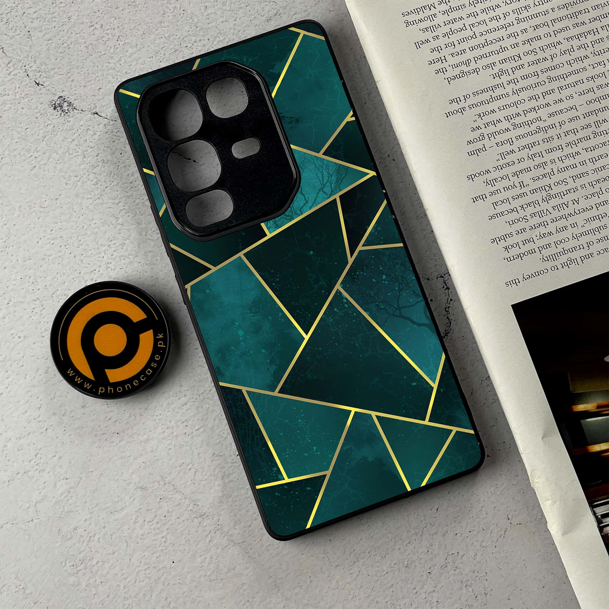 Infinix Note 50 Pro Plus - Geometric Marble Series - Premium Metal Printed Soft Bumper Shockproof Case