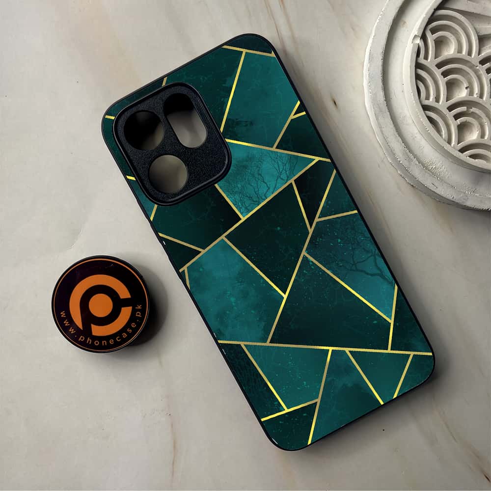 Oppo Reno 14F 5G - Geometric Marble Series - Premium Metal Printed Soft Bumper Shockproof Case
