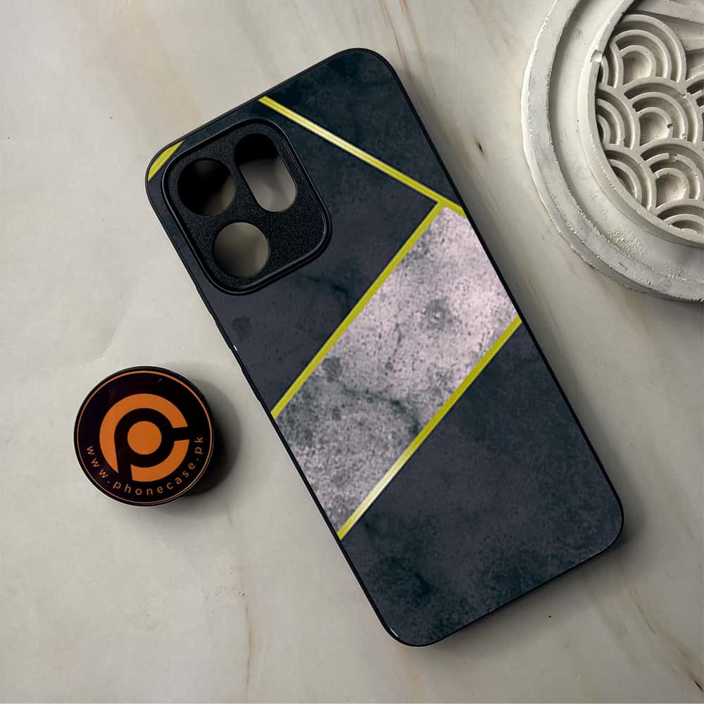 Oppo Reno 14F 5G - Geometric Marble Series - Premium Metal Printed Soft Bumper Shockproof Case